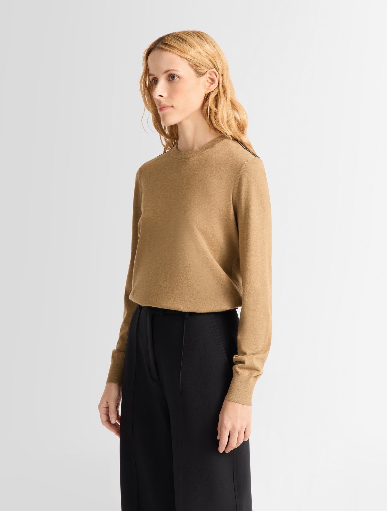 Pull ottavia col rond coupe ajustée FUSALP Beige