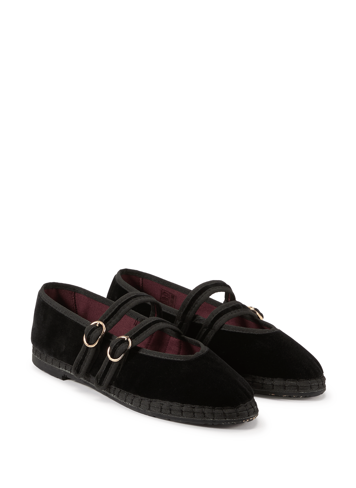 Ballerines Claire double bride en coton mélangé FLABELUS Noir