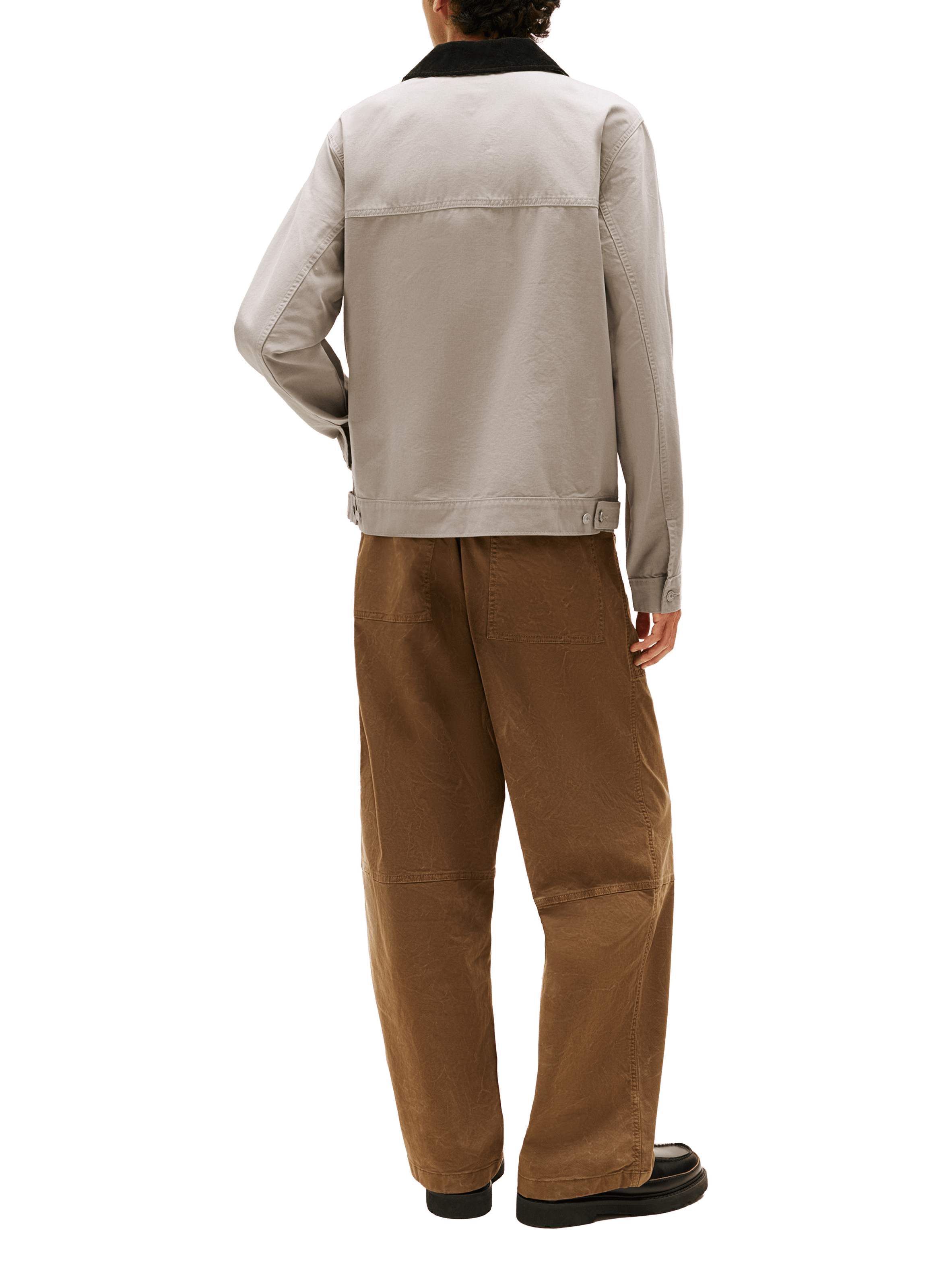 Straight jacket with contrast collar in organic cotton TOMMY HILFIGER Grey