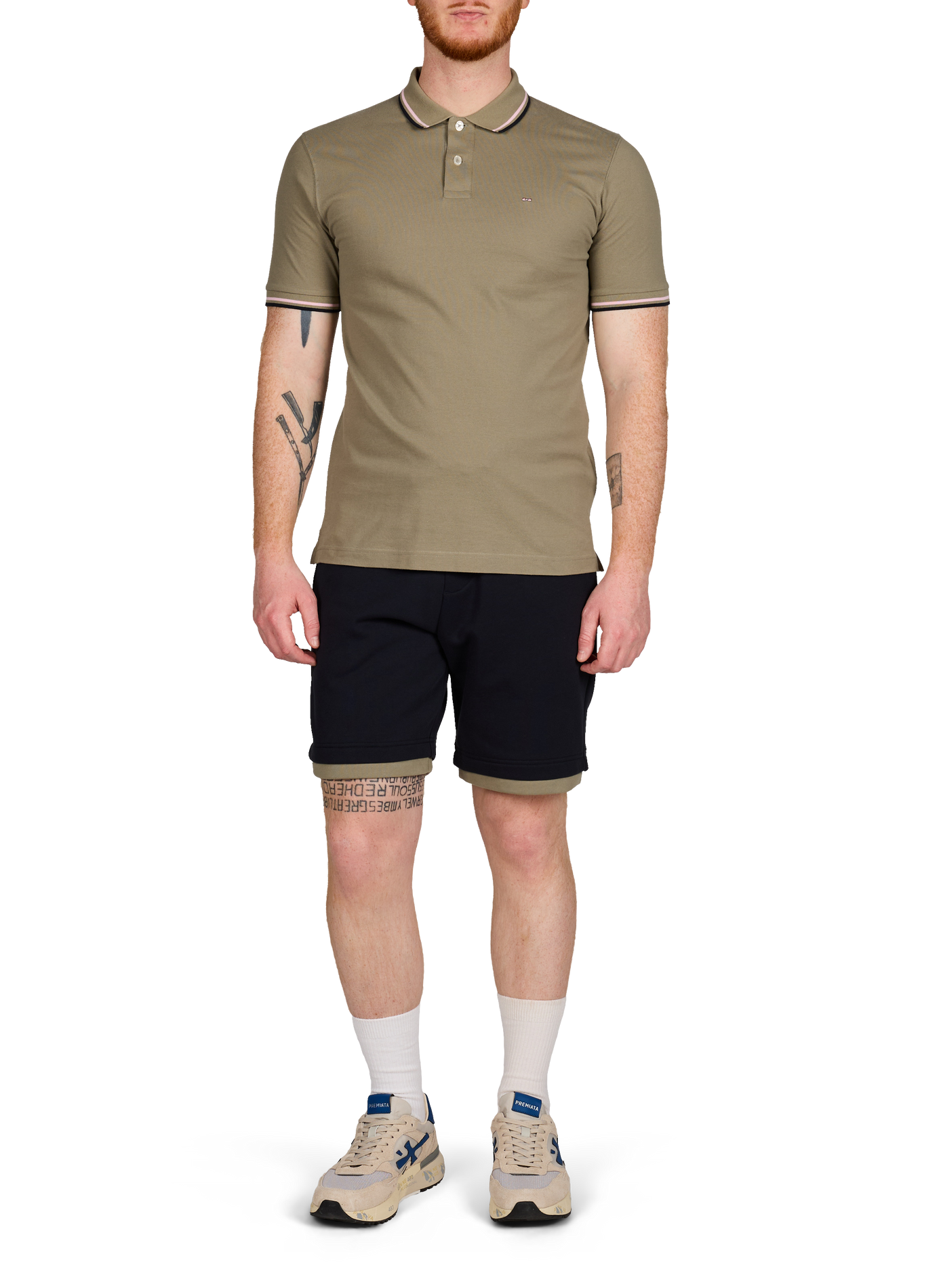 Short sleeve cotton polo shirt EDEN PARK Beige