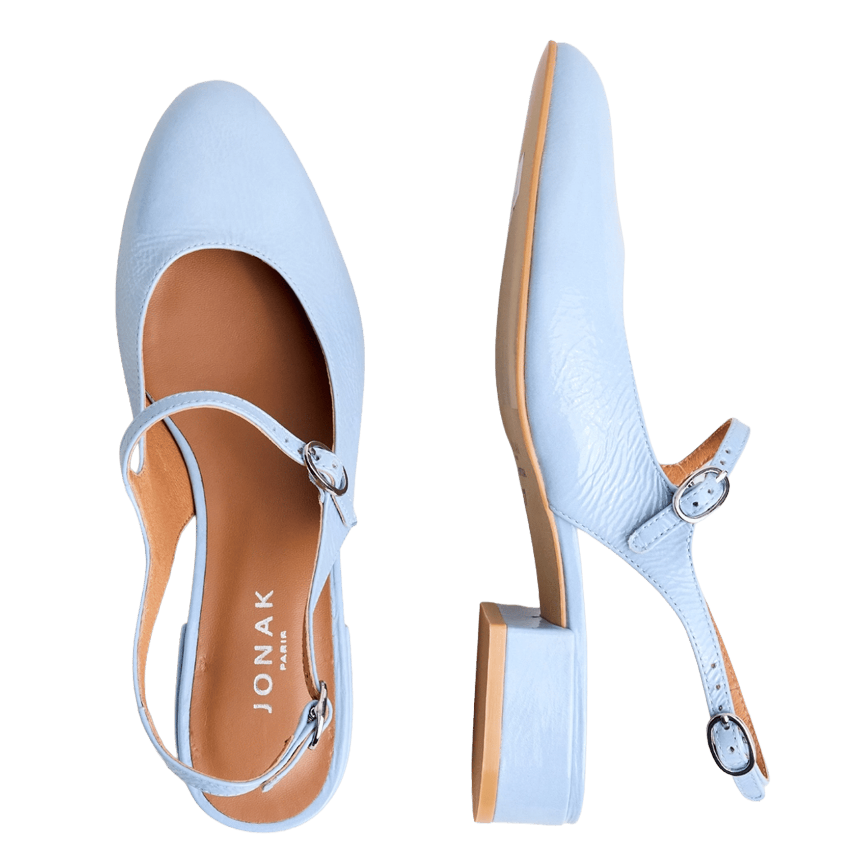 Babies en cuir davo JONAK Bleu