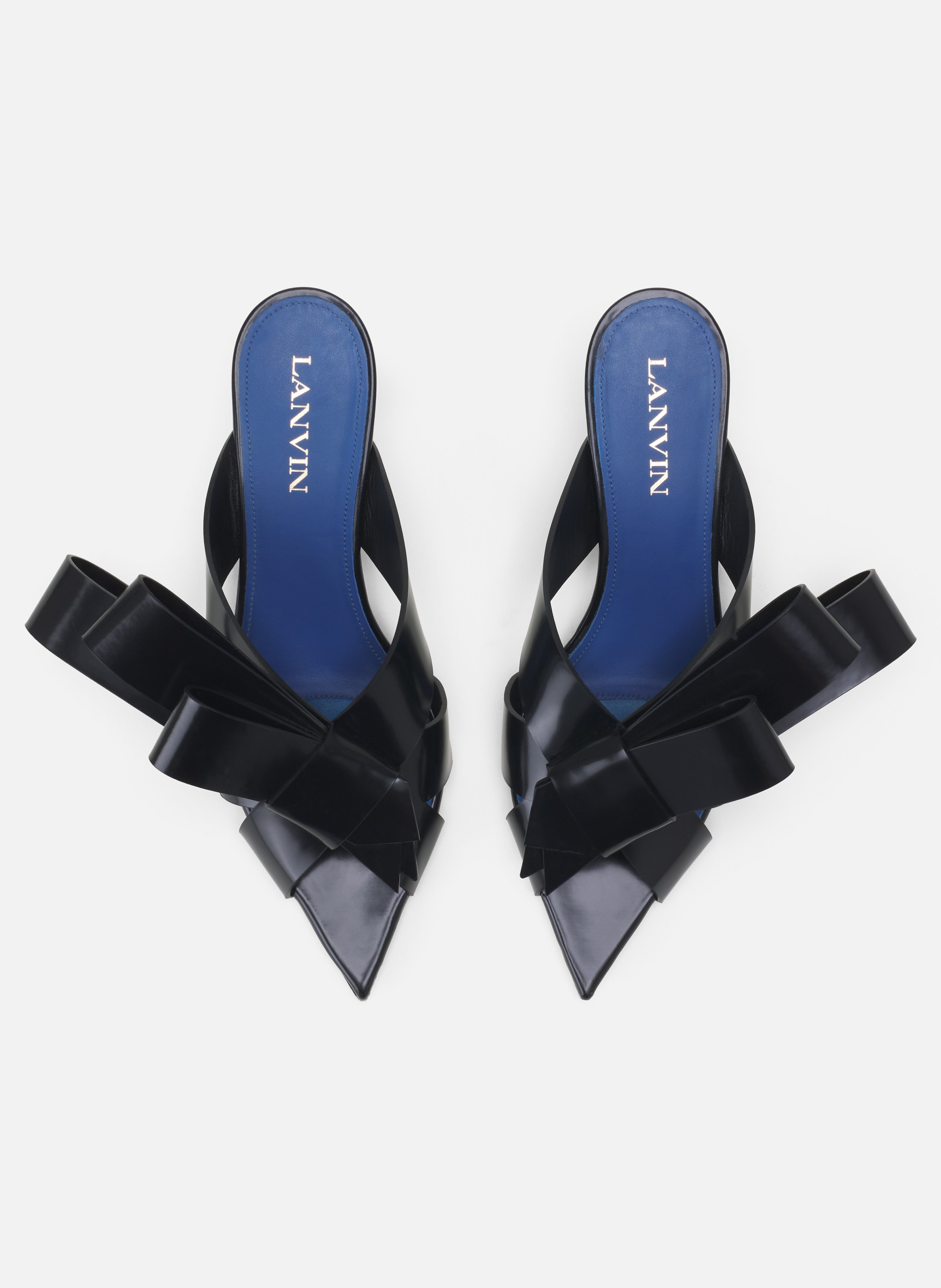 Mule à talon cadeau en cuir LANVIN Noir