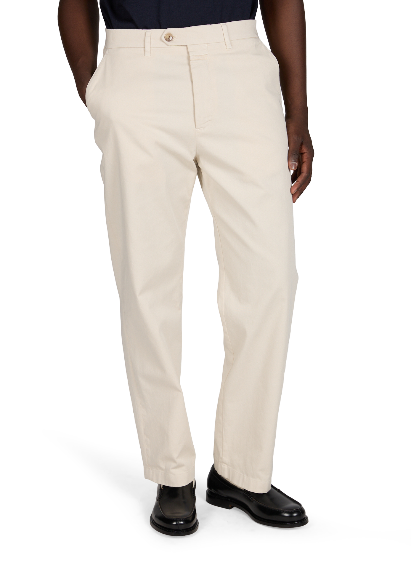 Pantalon coupe droite stretch en coton mélangé CLOSED Beige