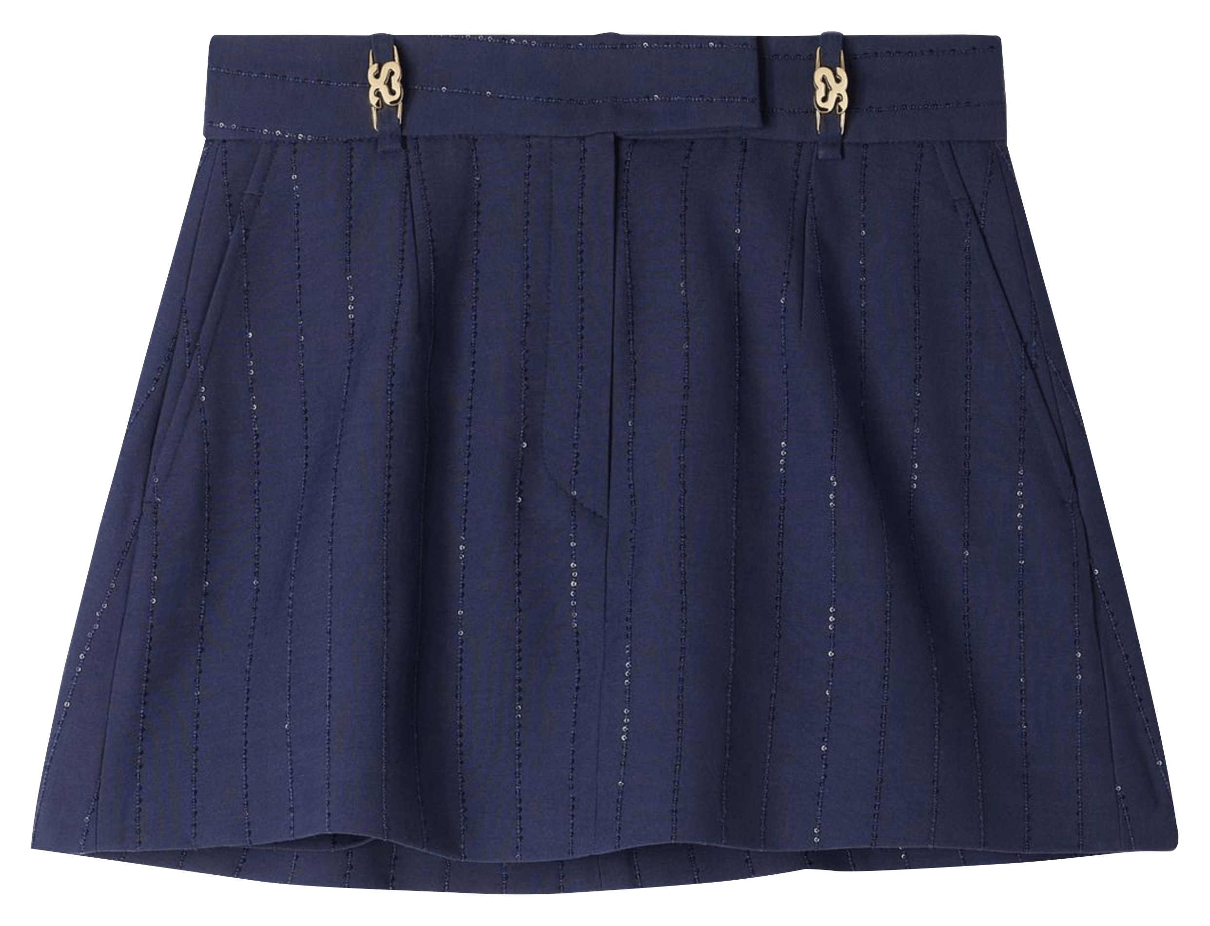 Jupe courte évasée à sequins SANDRO Bleu