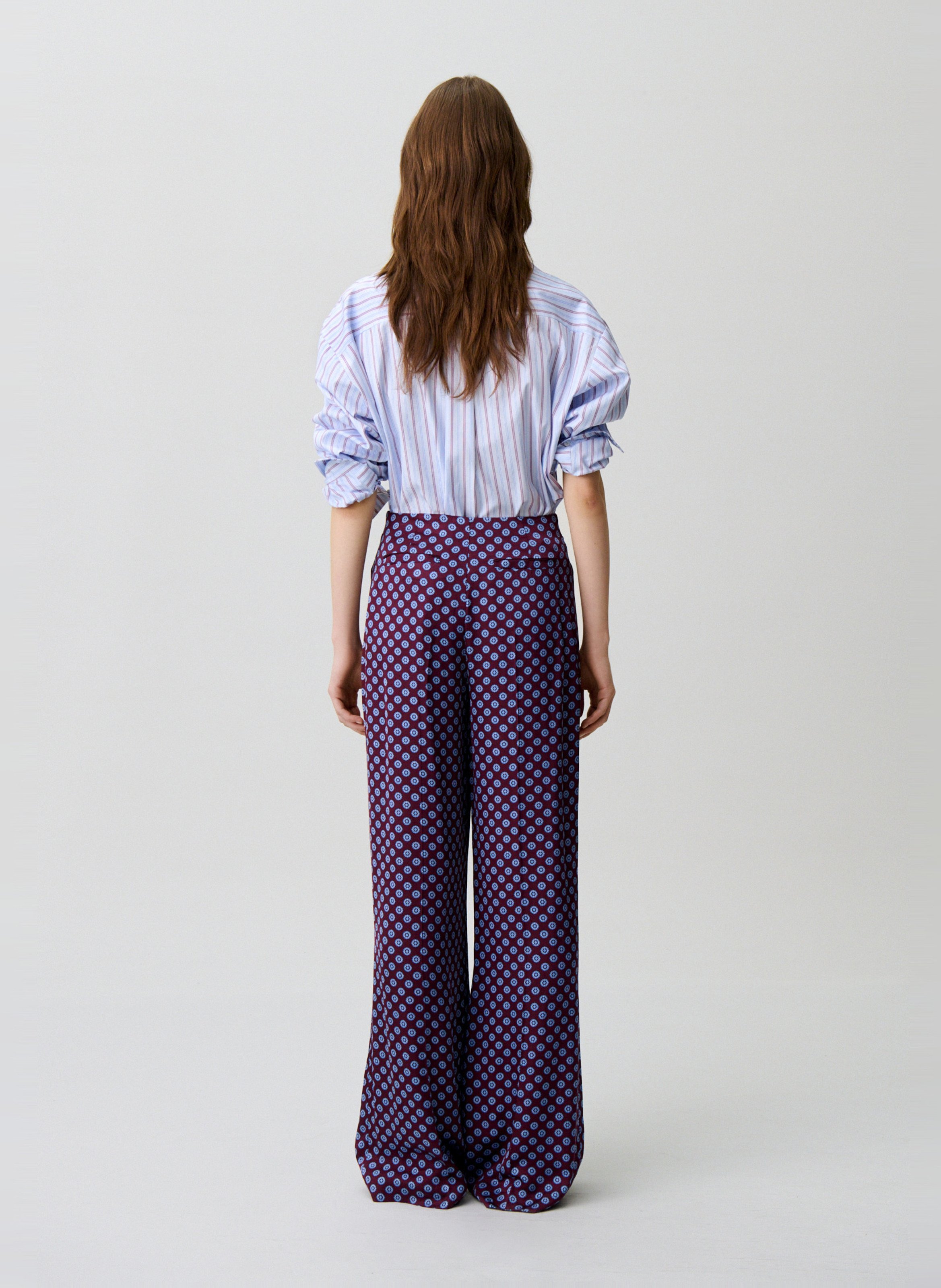 Pantalon large fluide imprimé CLAUDIE PIERLOT Rouge