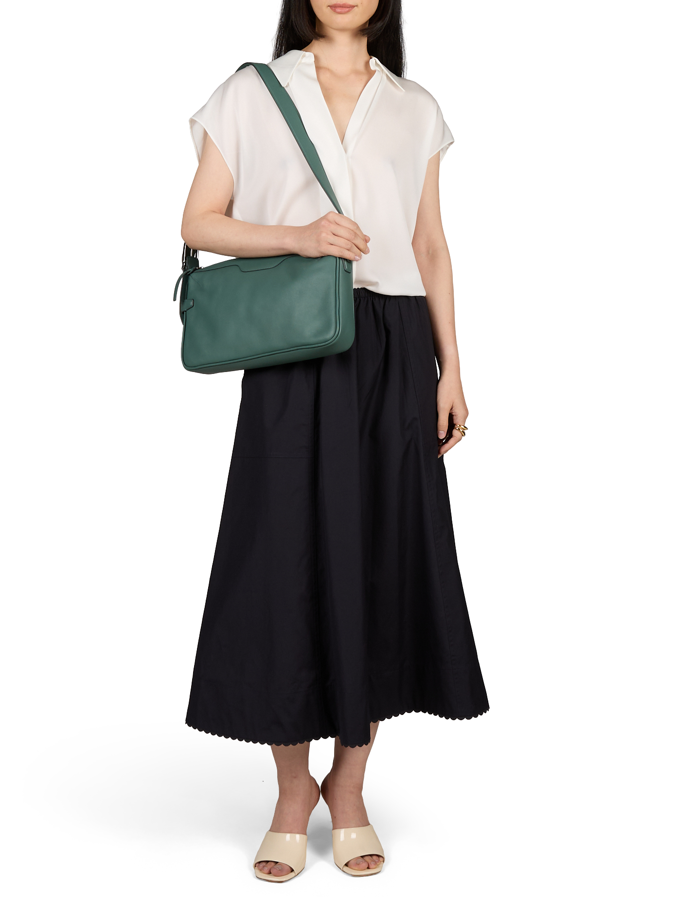 Sac porté épaule en cuir BONASTRE Vert