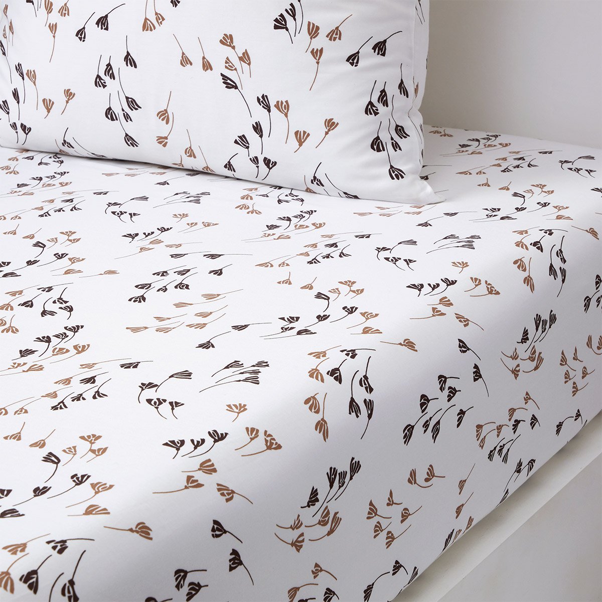 Drap housse en satin de coton, valerian BOSS HOME Blanc