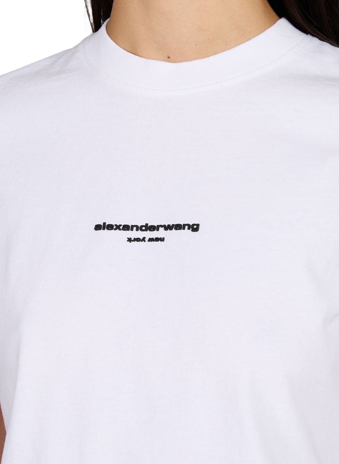 Tee-shirt col rond en coton ALEXANDER WANG Blanc