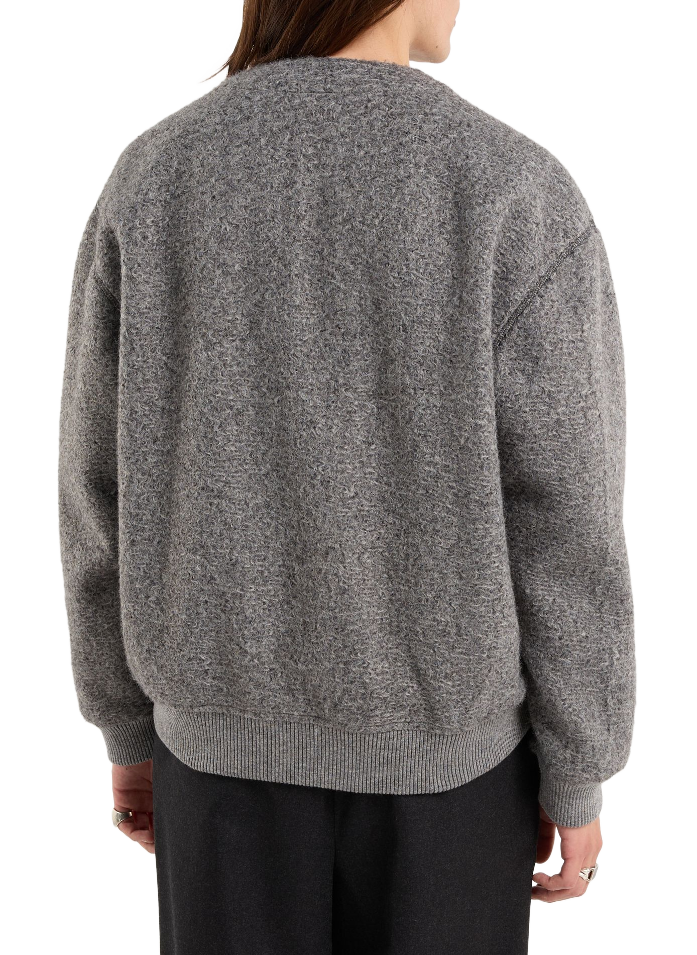 V-hals wollen vest met rits SAISON 1865 Grijs