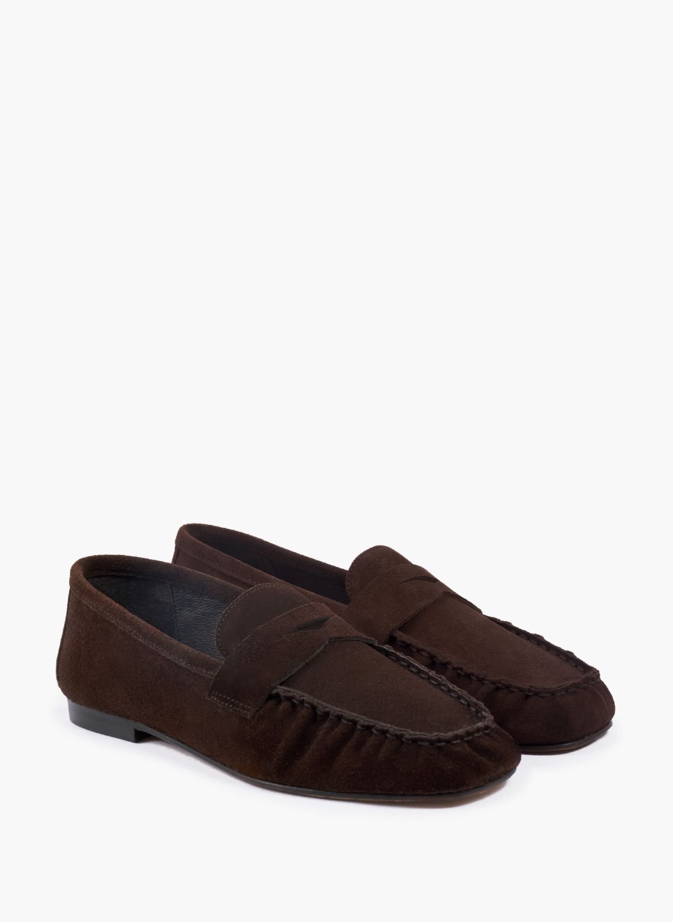 Mocassins plissés thaïs cuir daim JULES & JENN Marron