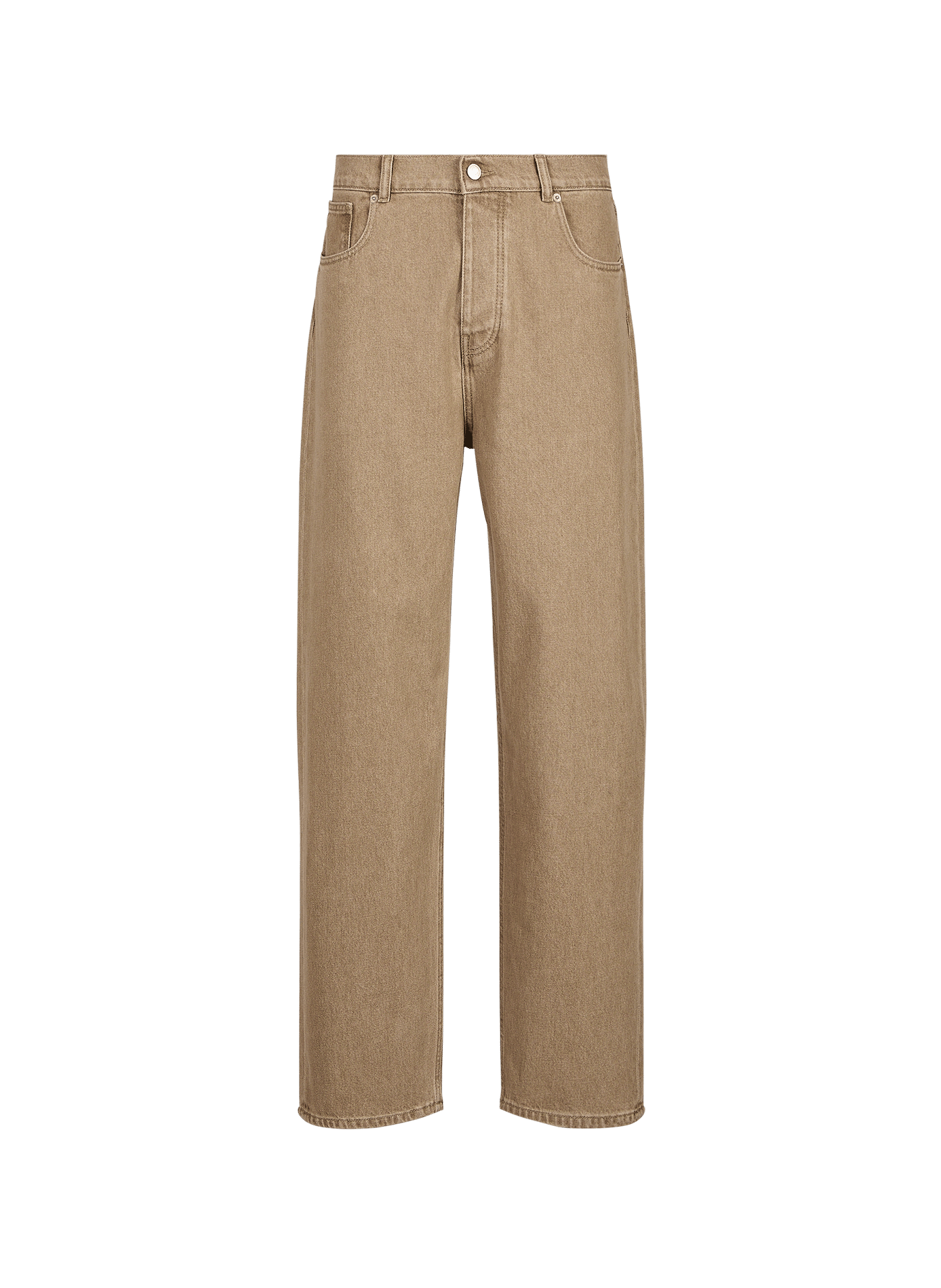 Straight leg washed denim jeans DROLE DE MONSIEUR Khaki