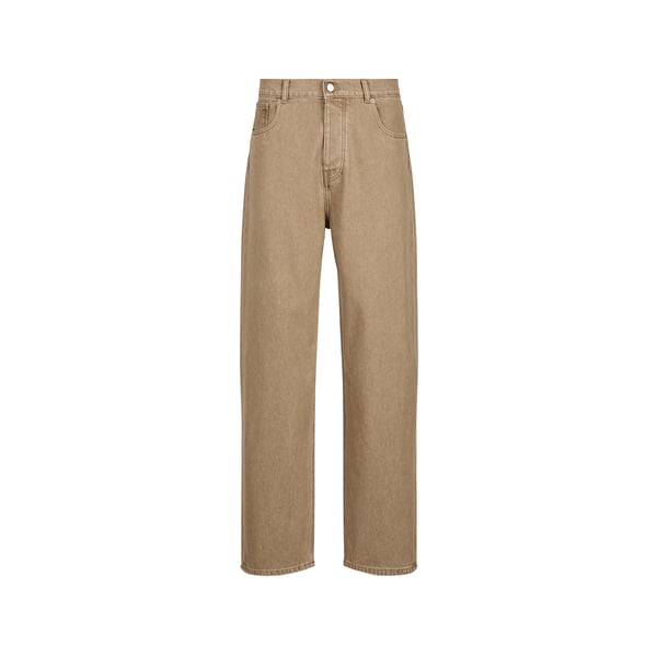 Jean droit délavé en coton Jean droit délavé en coton