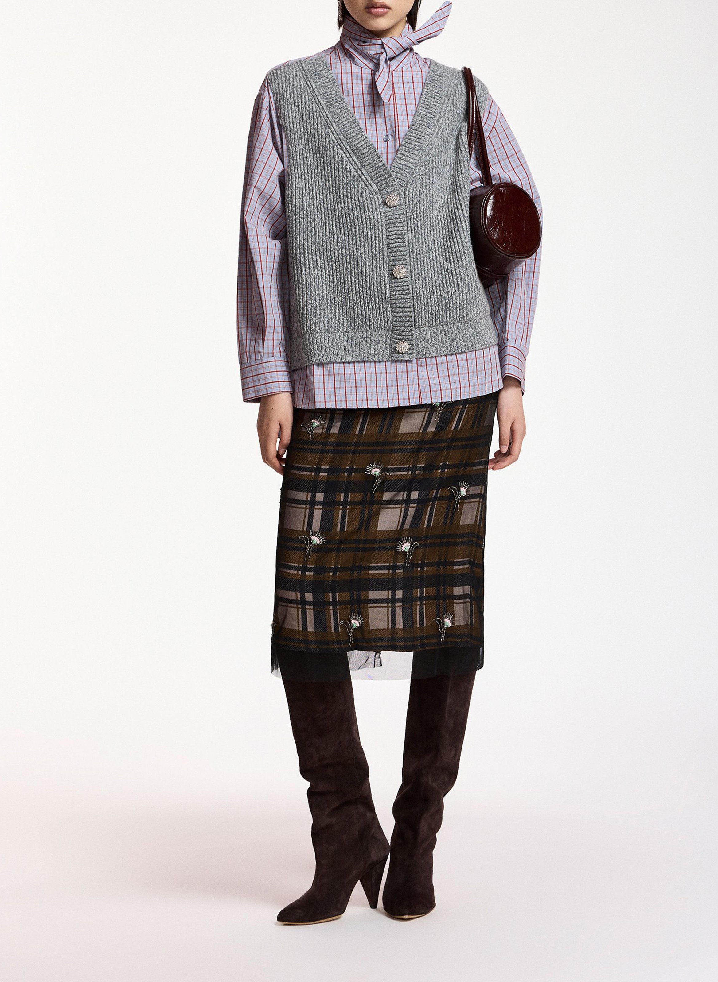 Chemise oversize superposée en laine kute ESSENTIEL ANTWERP Gris
