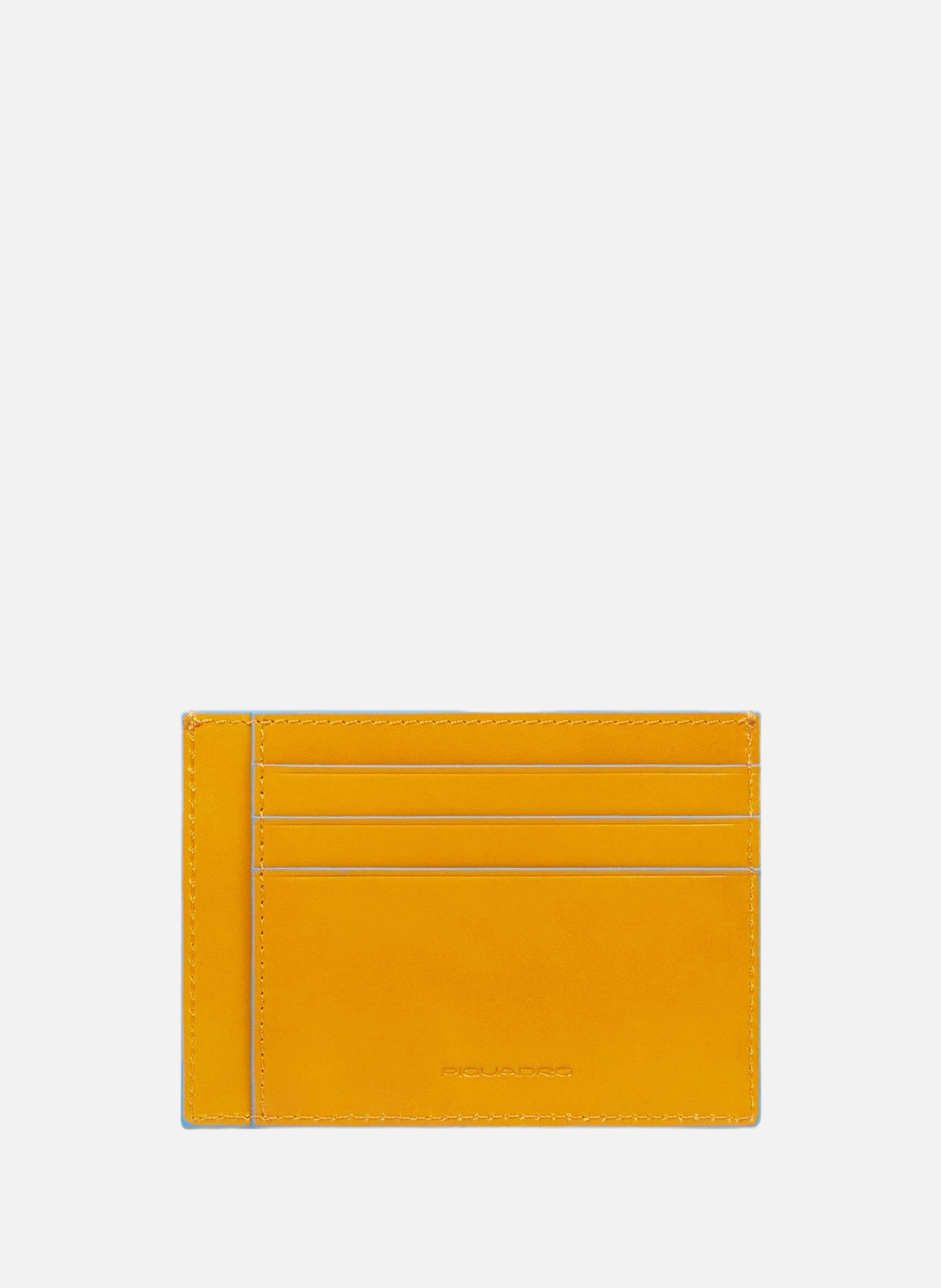 Porte-cartes de crédit homme fin en cuir PIQUADRO Jaune