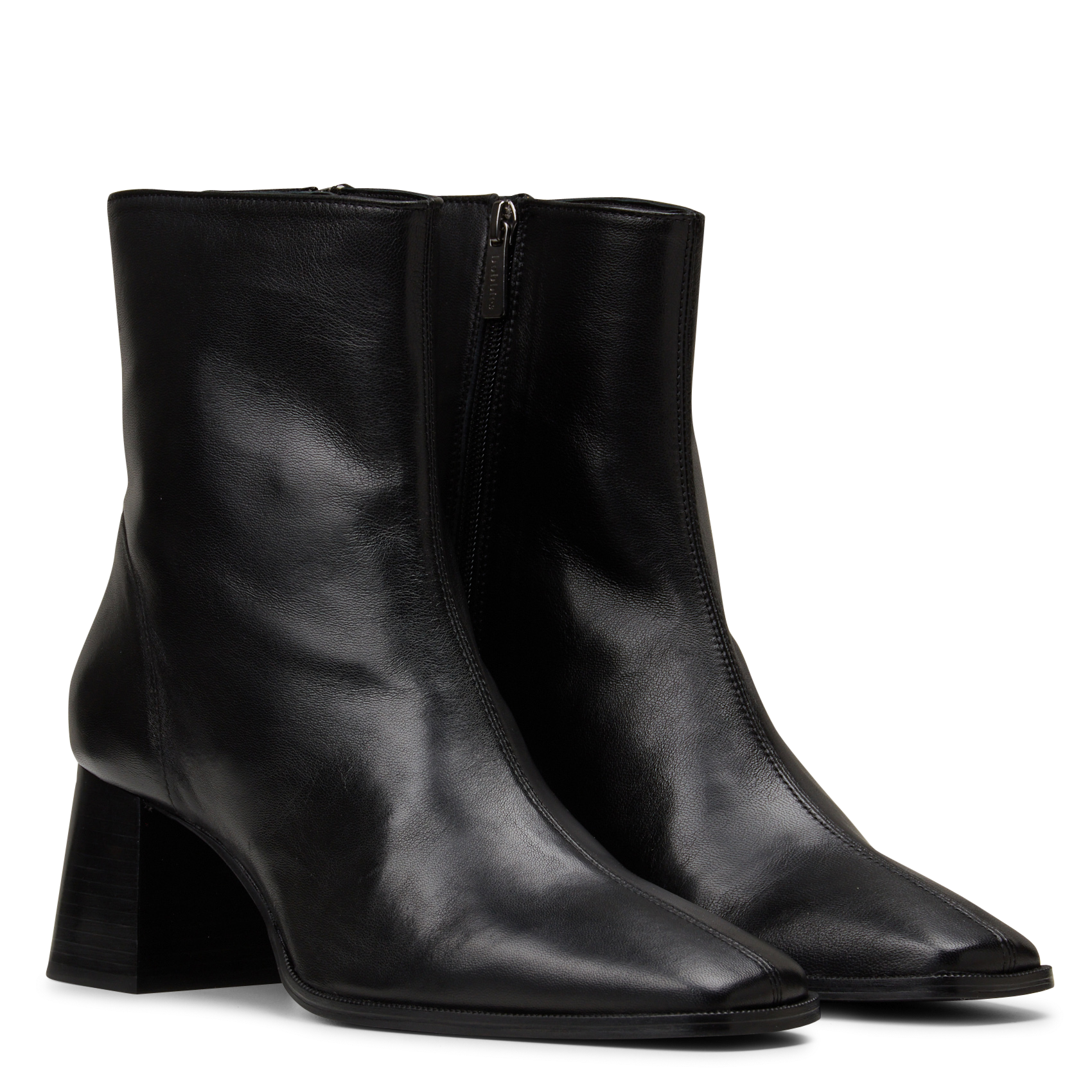 Bottines bout carré en cuir marlie | Noir BOBBIES Femme