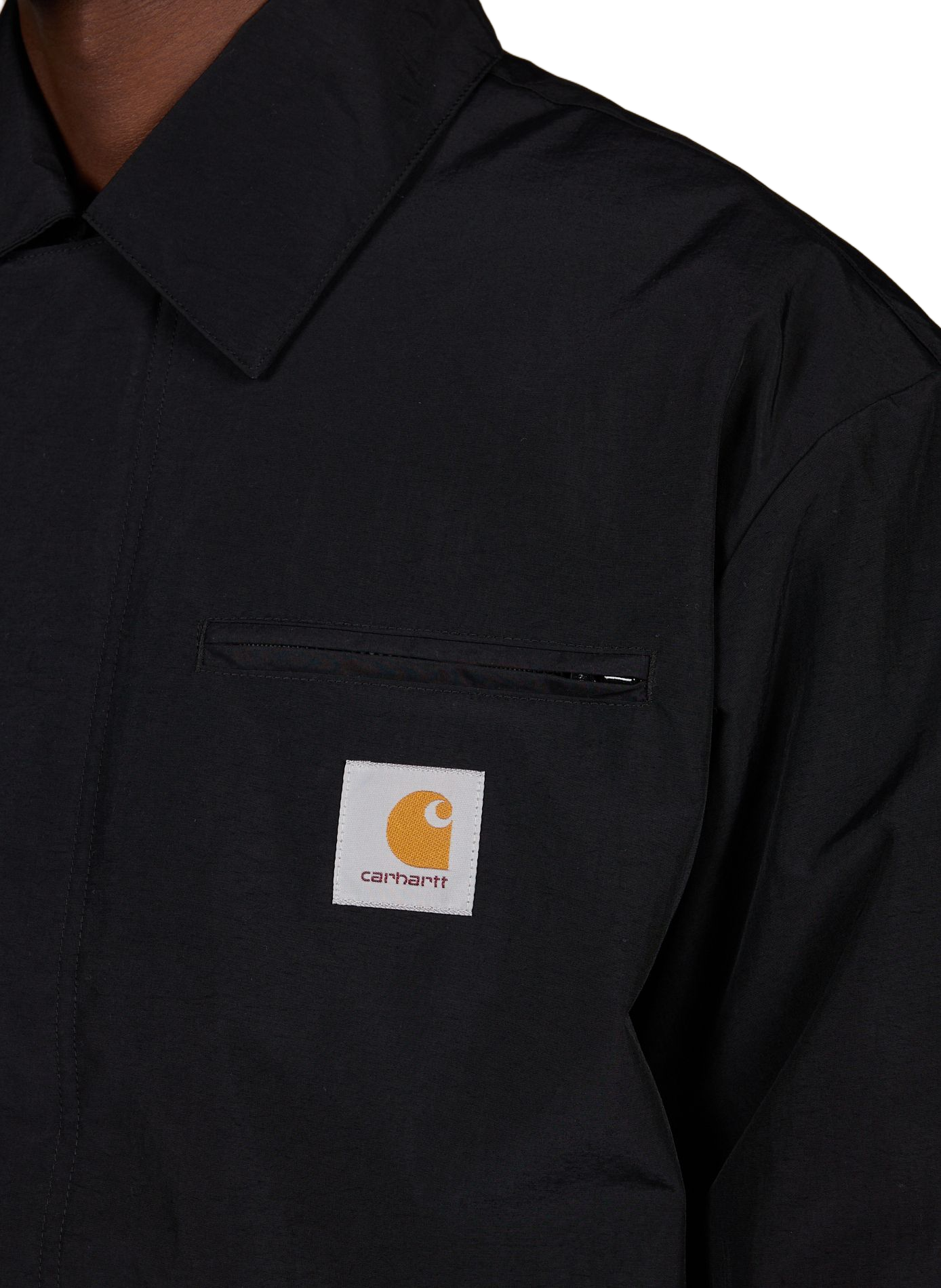 Solid color jacket with lapel collar CARHARTT WIP Black