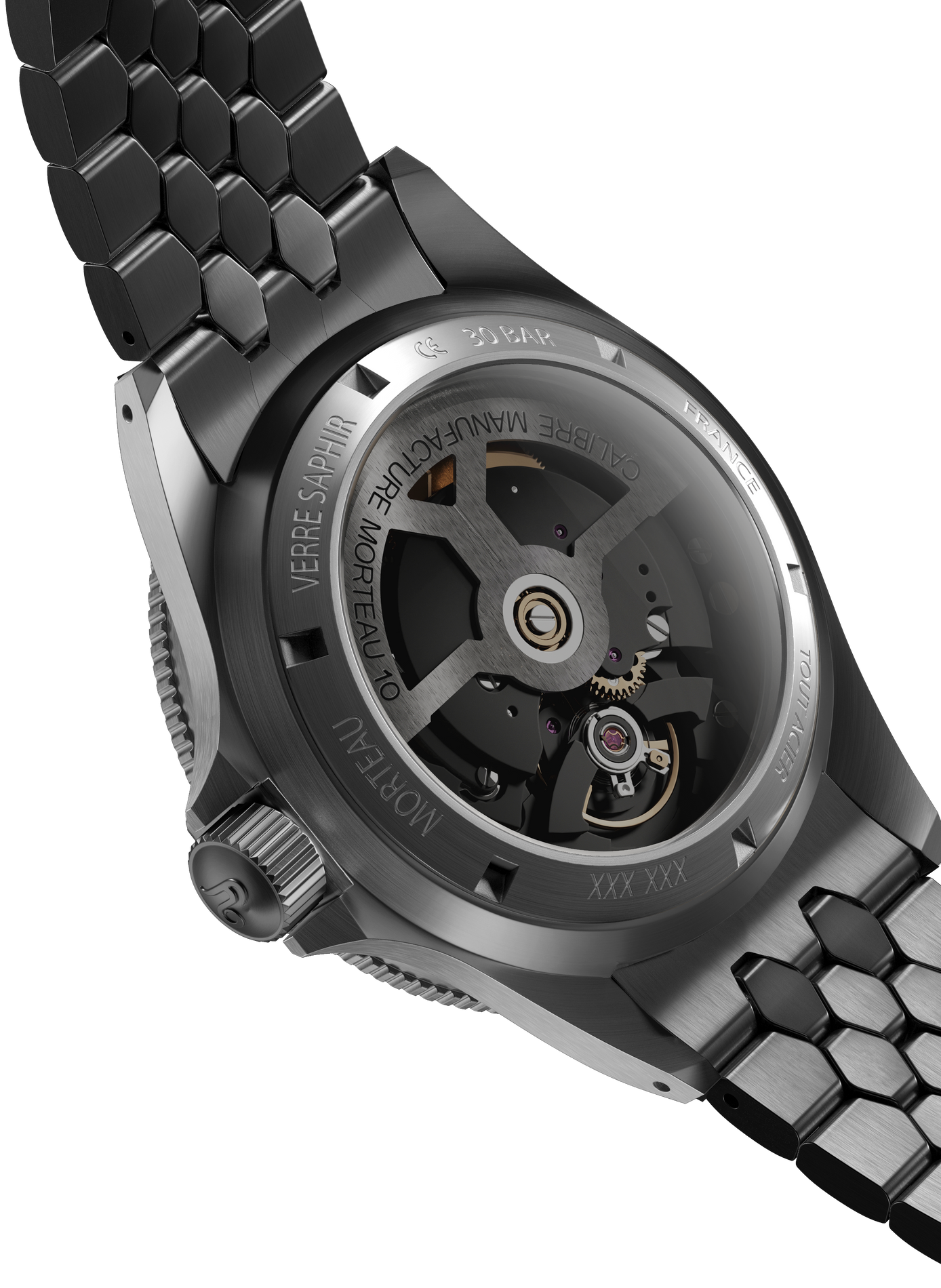 Montre automatique Superman Steel CMM.10 en acier inoxydable YEMA Noir
