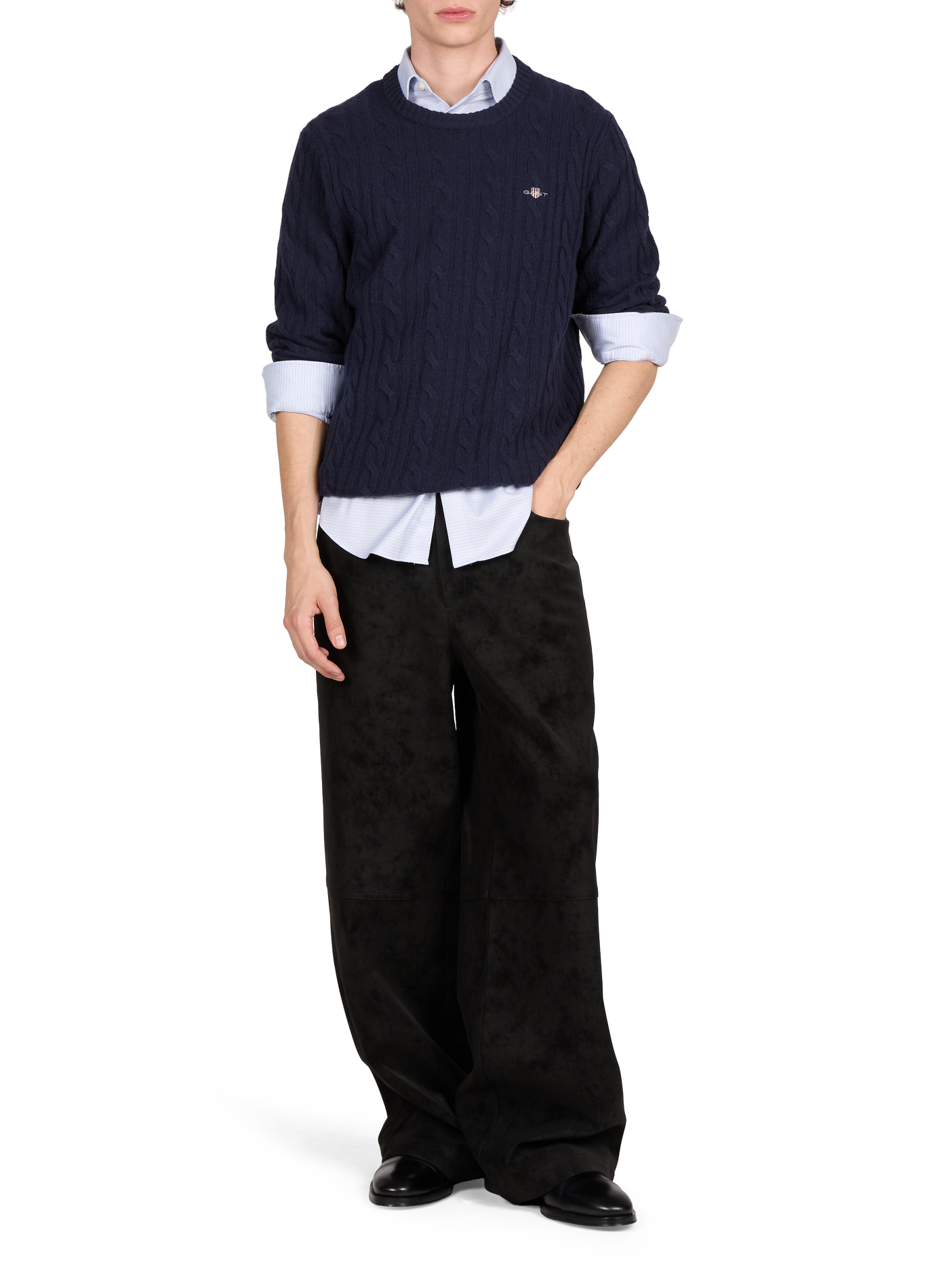 Round-neck wool jumper GANT Blue