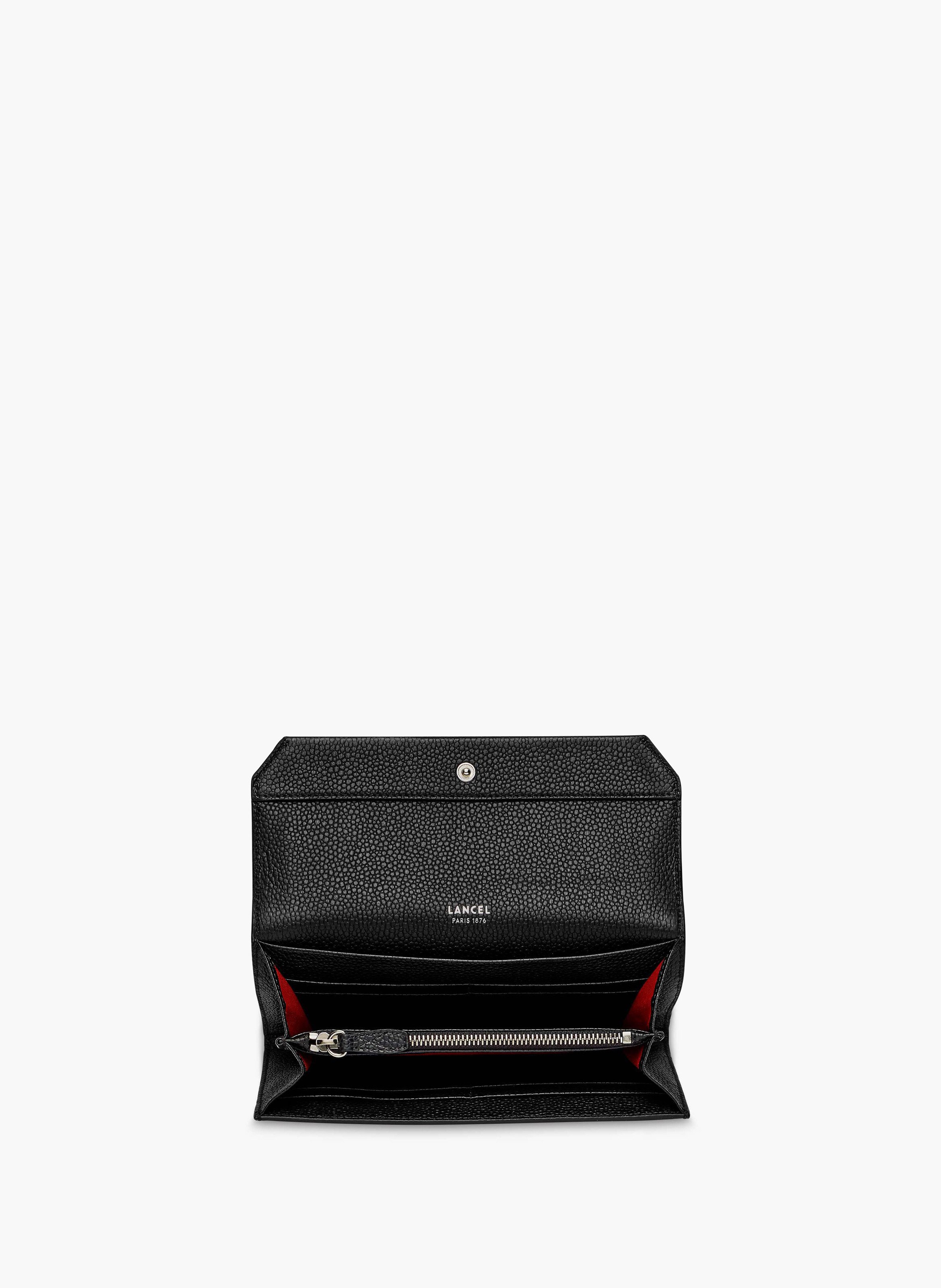 Portefeuille slim rabat ninon de lancel en cuir LANCEL Noir