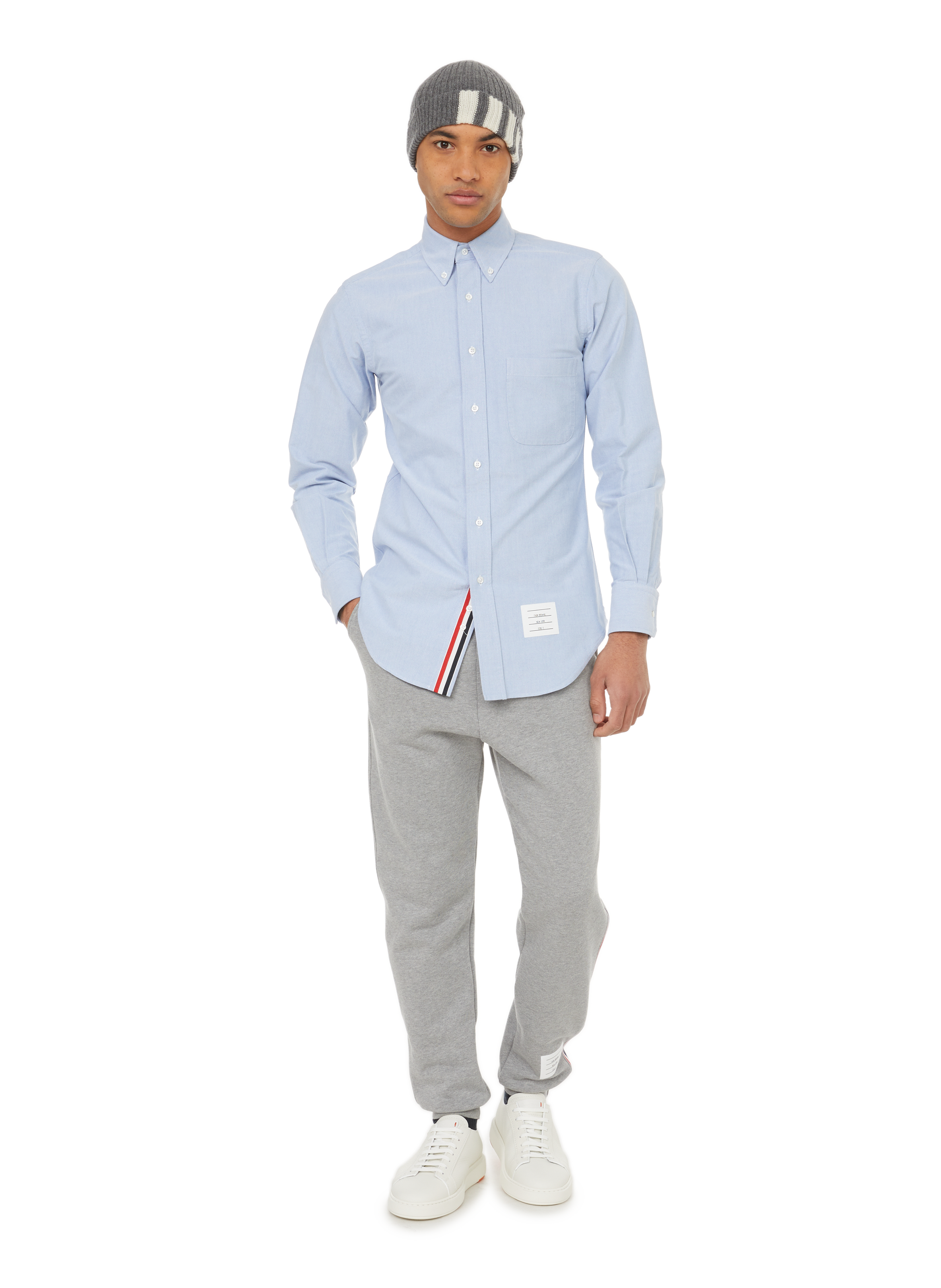 Bonnet en cachemire THOM BROWNE Gris