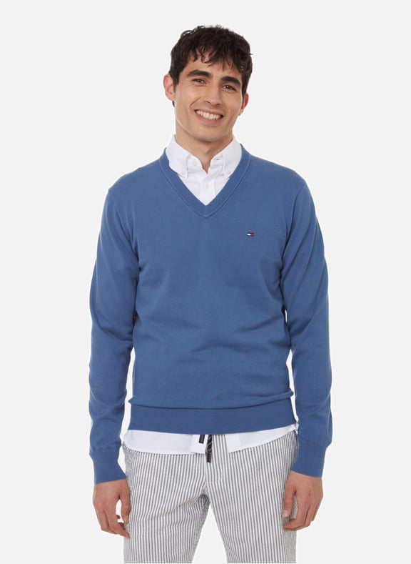 Tommy hilfiger cotton v 2025 neck sweater