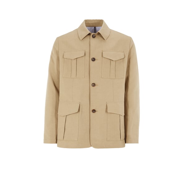 Veste en lin et coton mélangé