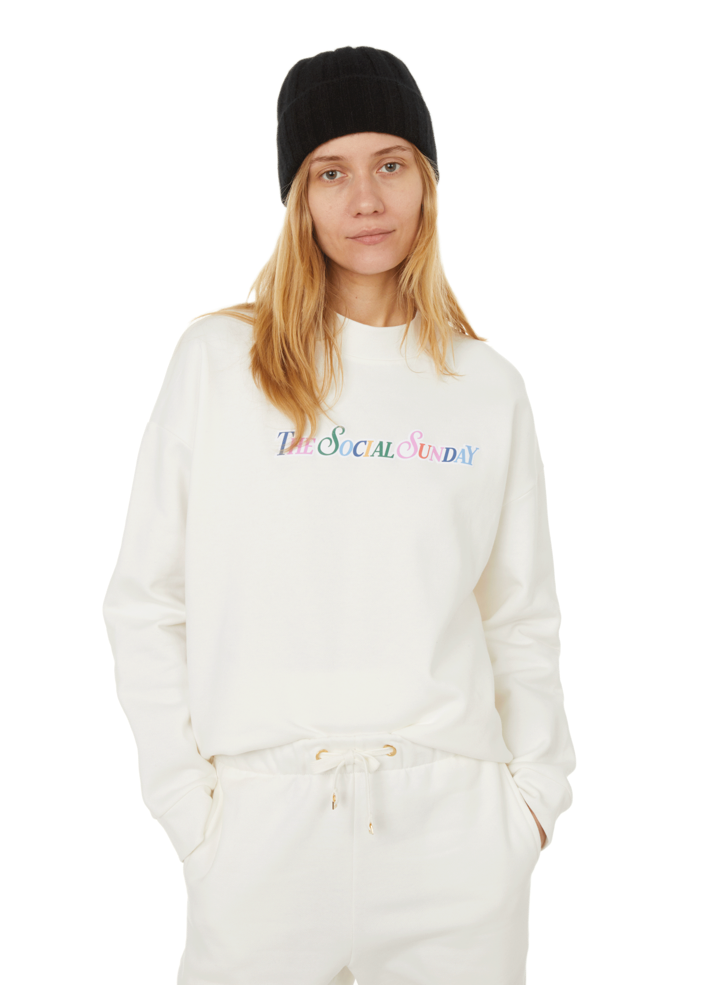 THE SOCIAL SUNDAY Cotton sweatshirt White