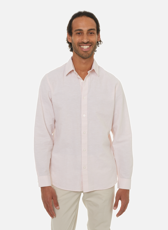 SELECTED Cotton and linen shirt Pink
