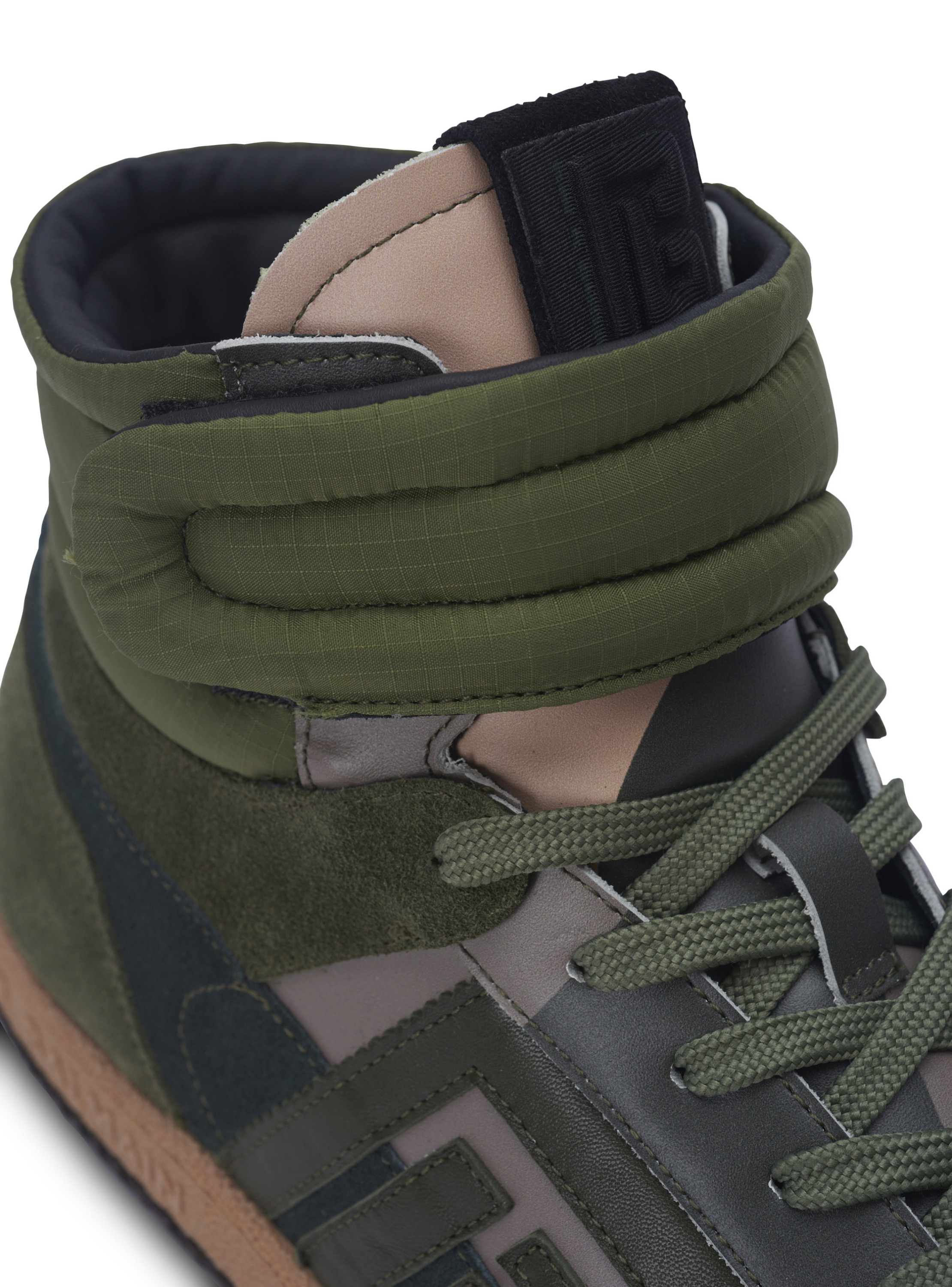 Baskets balmain swan mid-top en cuir de veau et cuir suédé BALMAIN Noir