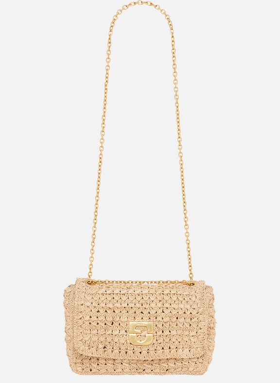 Sac porté travers en raphia - le fanny Beige by GERARD DAREL GERARD DAREL Sac porté travers en raphia - le fanny Beige