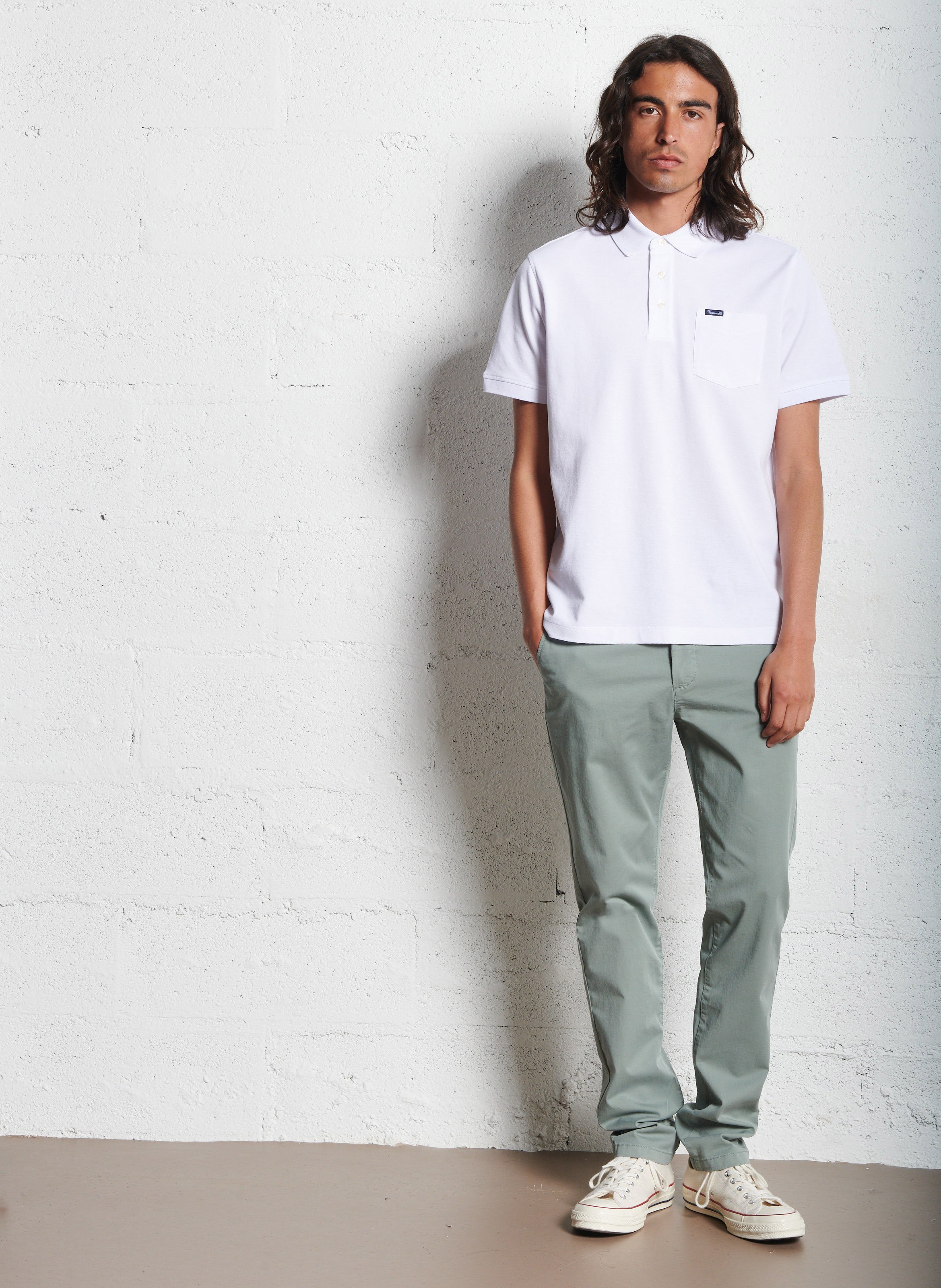 Pantalon droit en coton mélangé IKKS Bleu