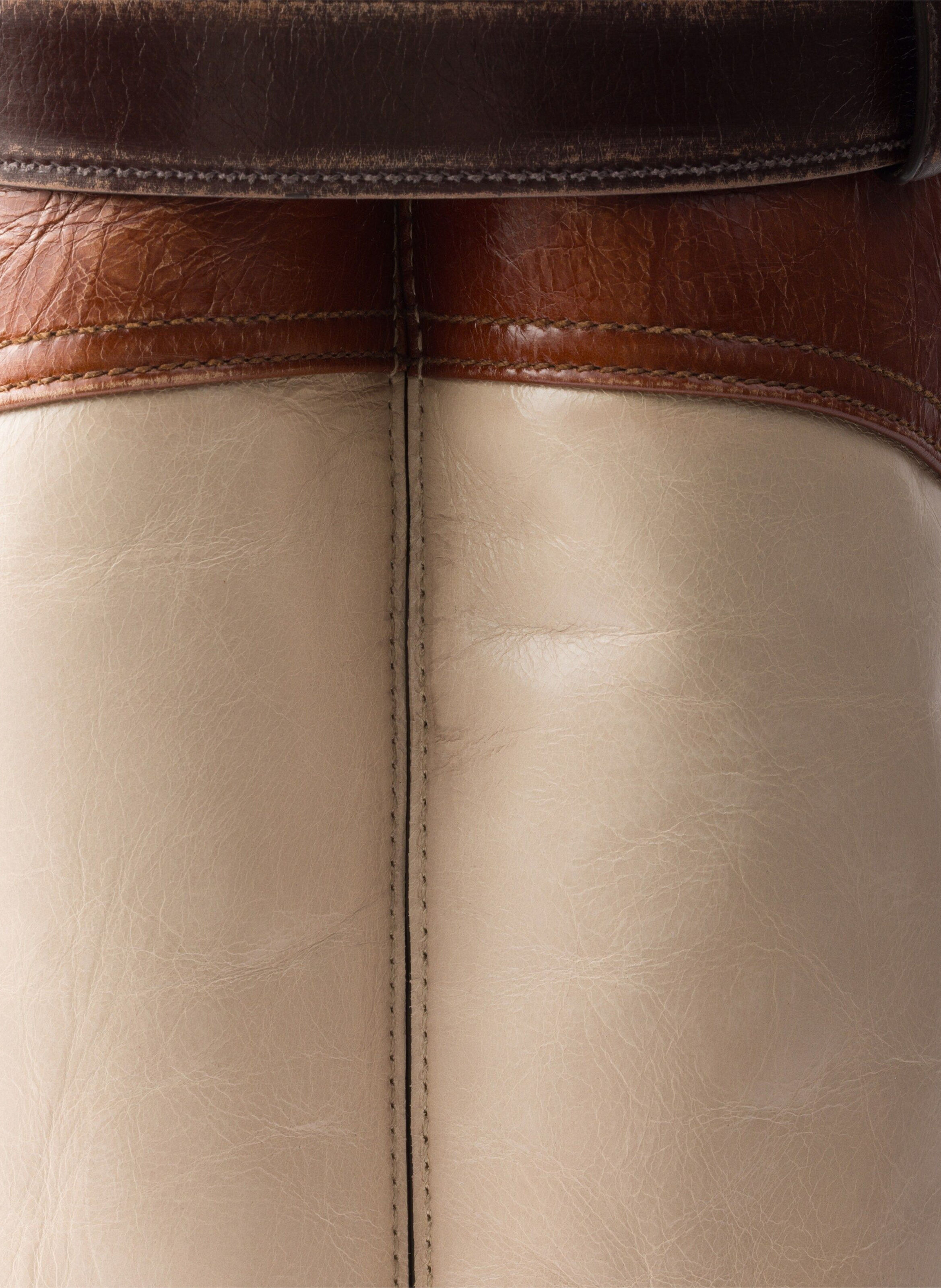 Sac prada buckle en cuir vieilli avec ceinture PRADA Beige