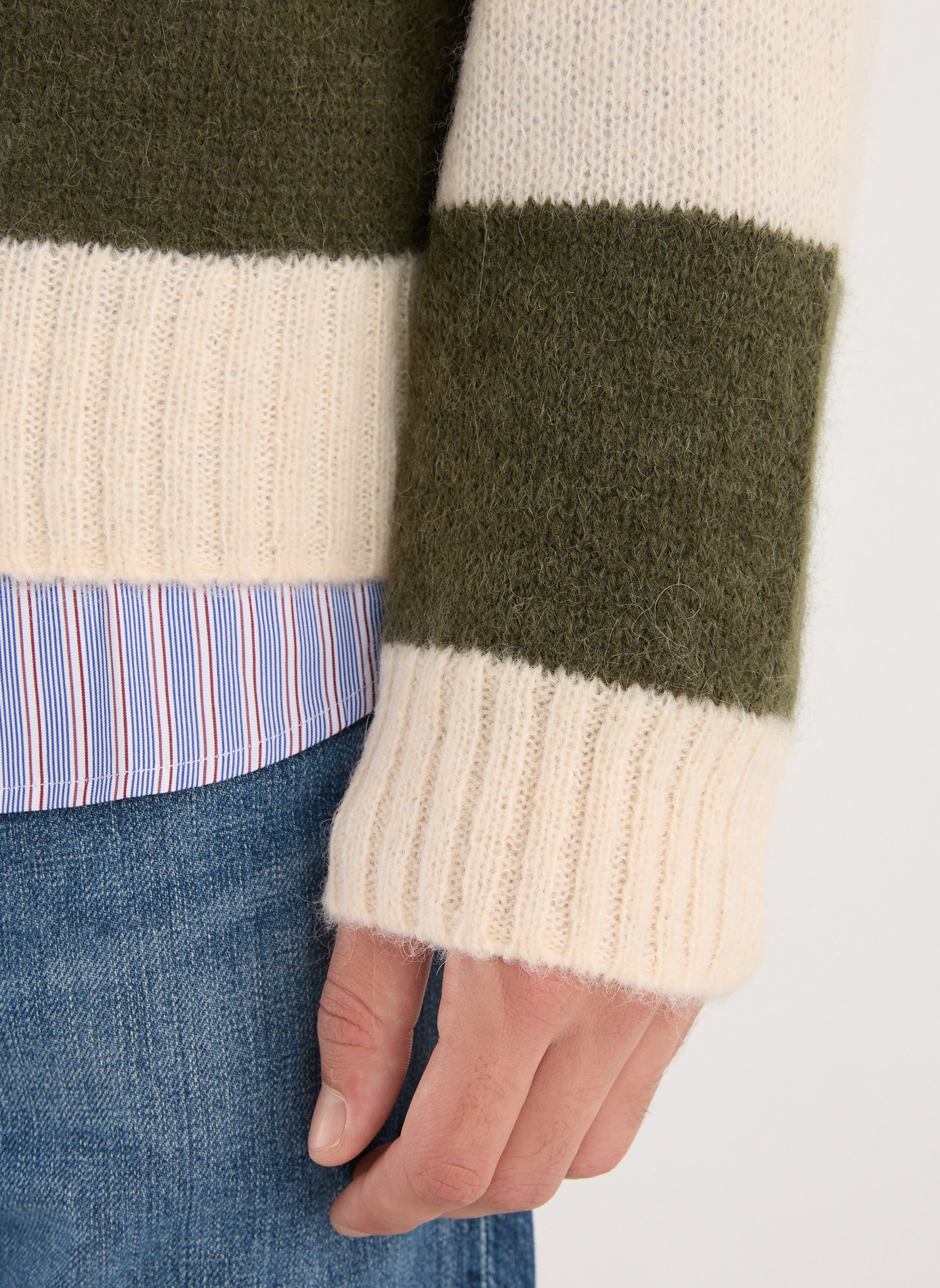 Pull rayé en maille  CLOSED Vert