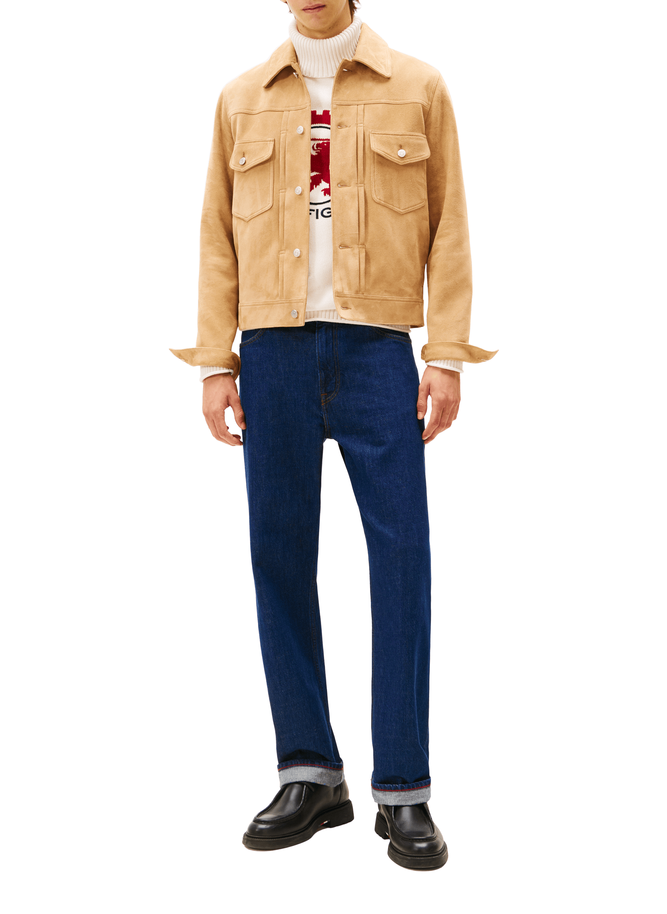 Classic leather jacket TOMMY HILFIGER Brown