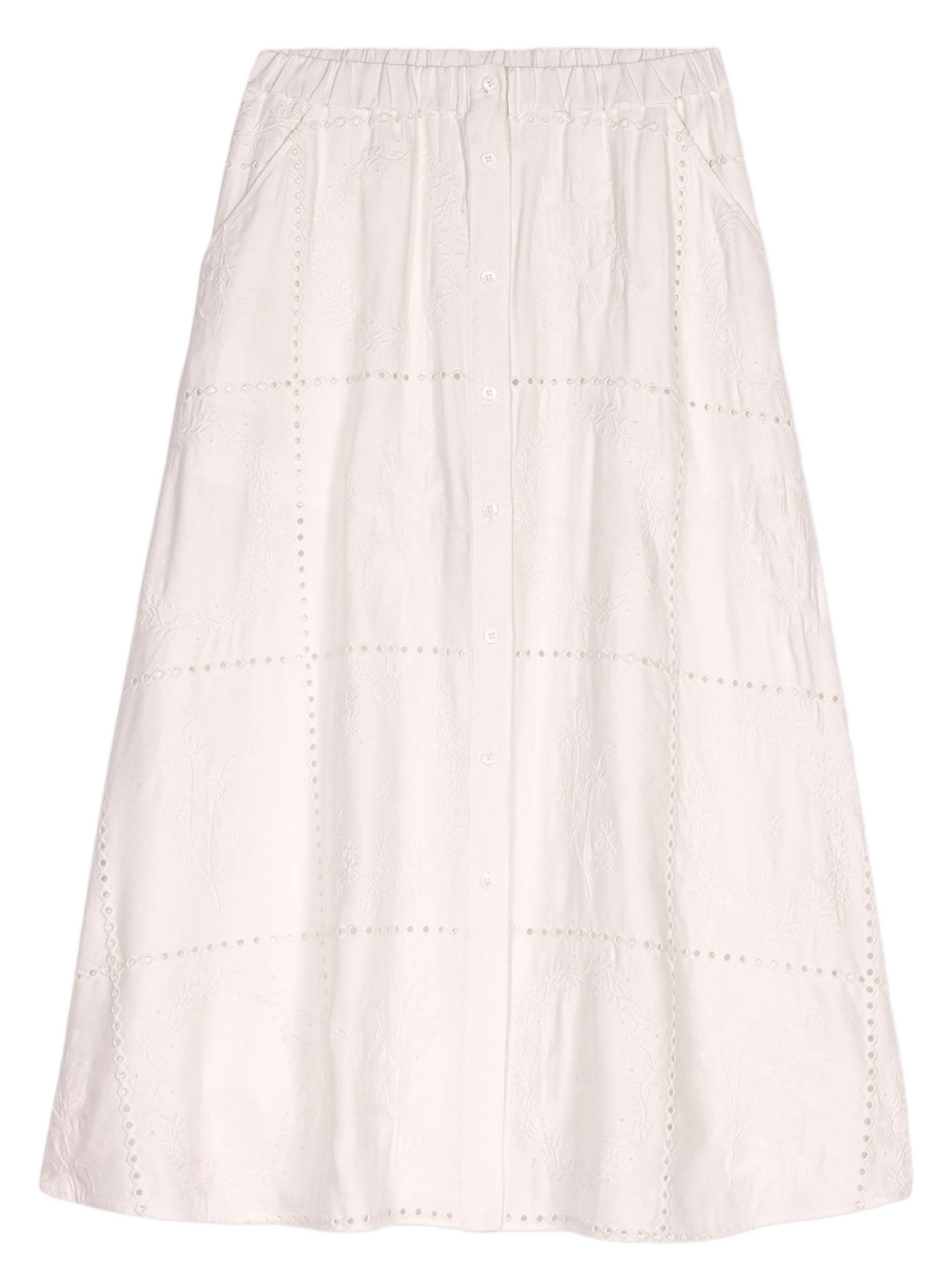 Jupe longue brodée MAJE Blanc