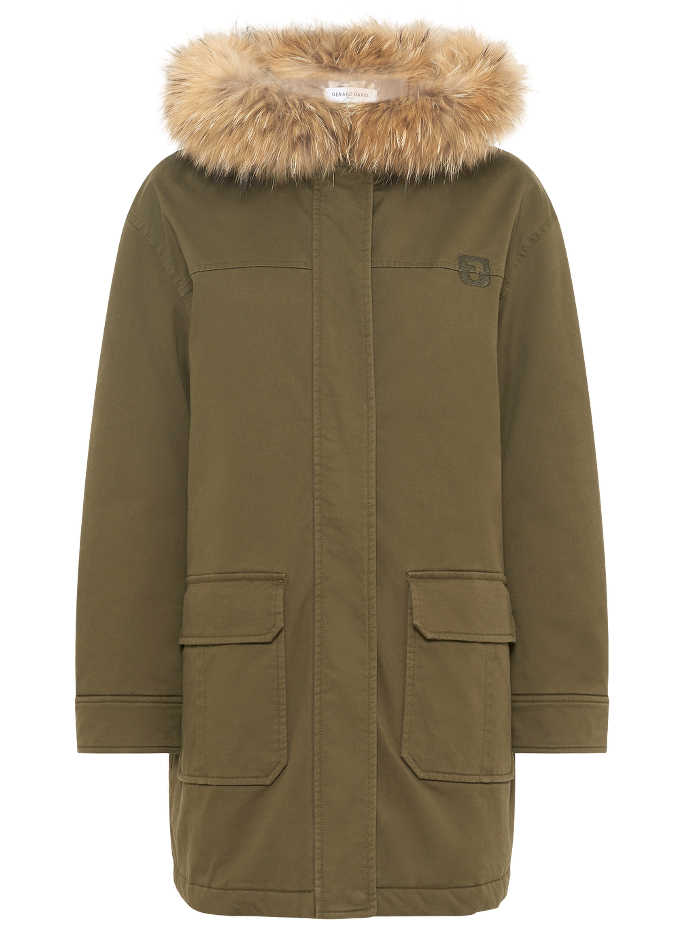 Parka en coton à capuche en fourrure - mina GERARD DAREL Vert