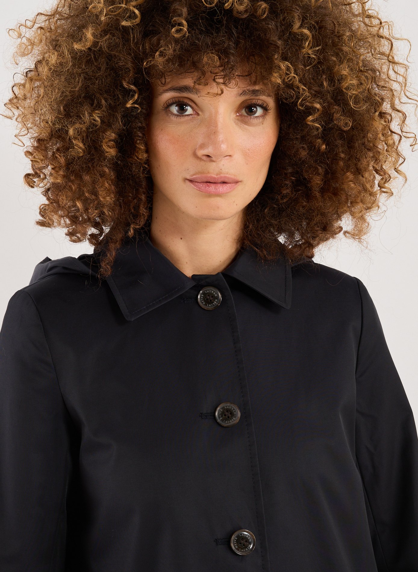 Trench droit en coton LAUREN Bleu