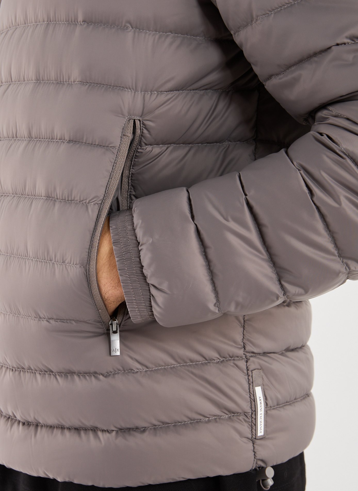 Quilted straight down jacket ARMANI EXCHANGE Brown
