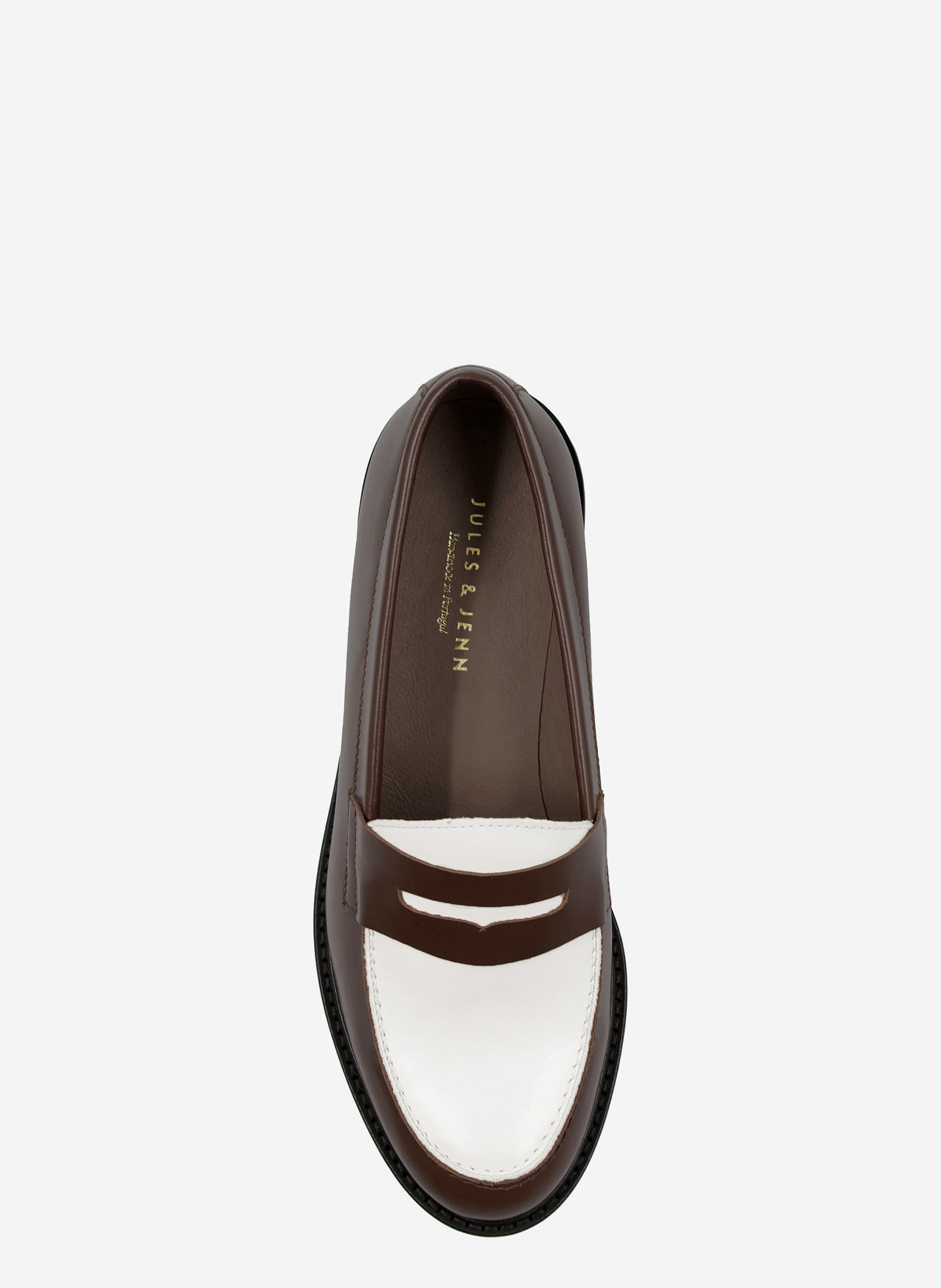 Mocassins cuir lisse JULES & JENN Marron