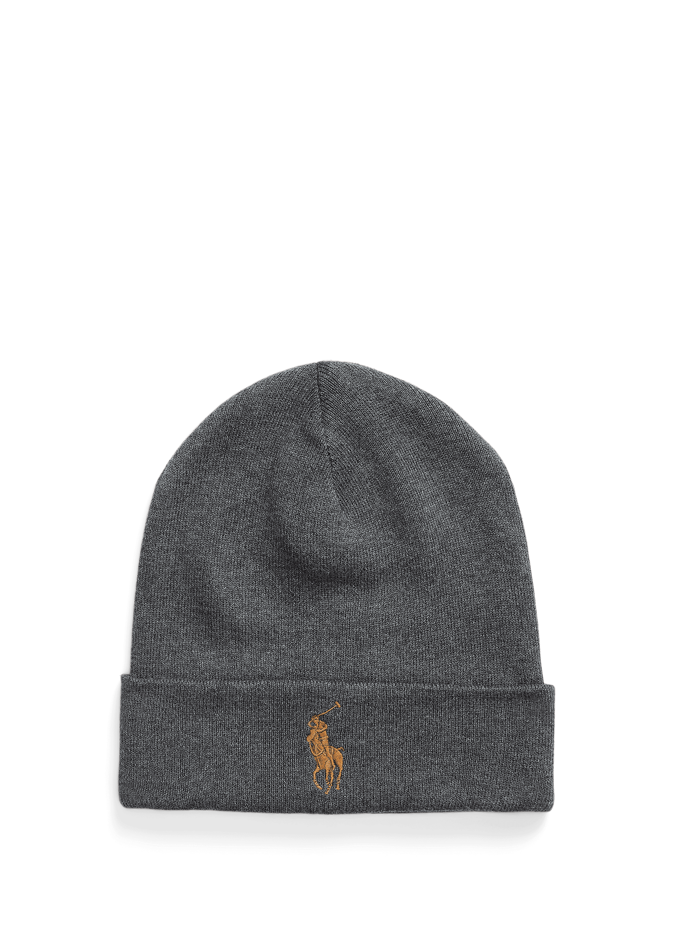 POLO RALPH LAUREN Bonnet côtelé à logo Gris