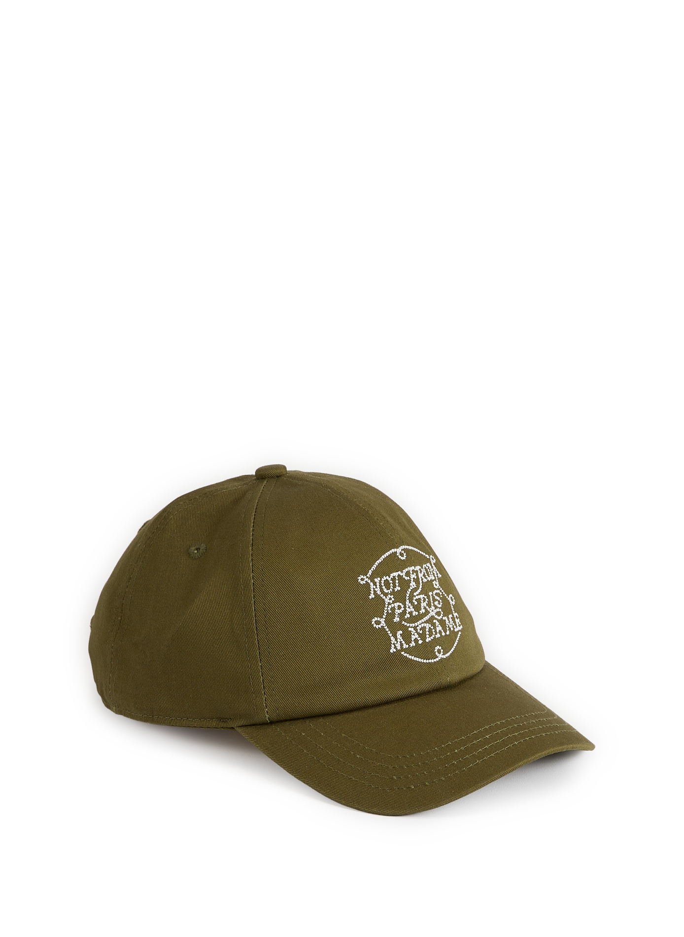 DROLE DE MONSIEUR Embroidered Logo Slogan Cap Khaki