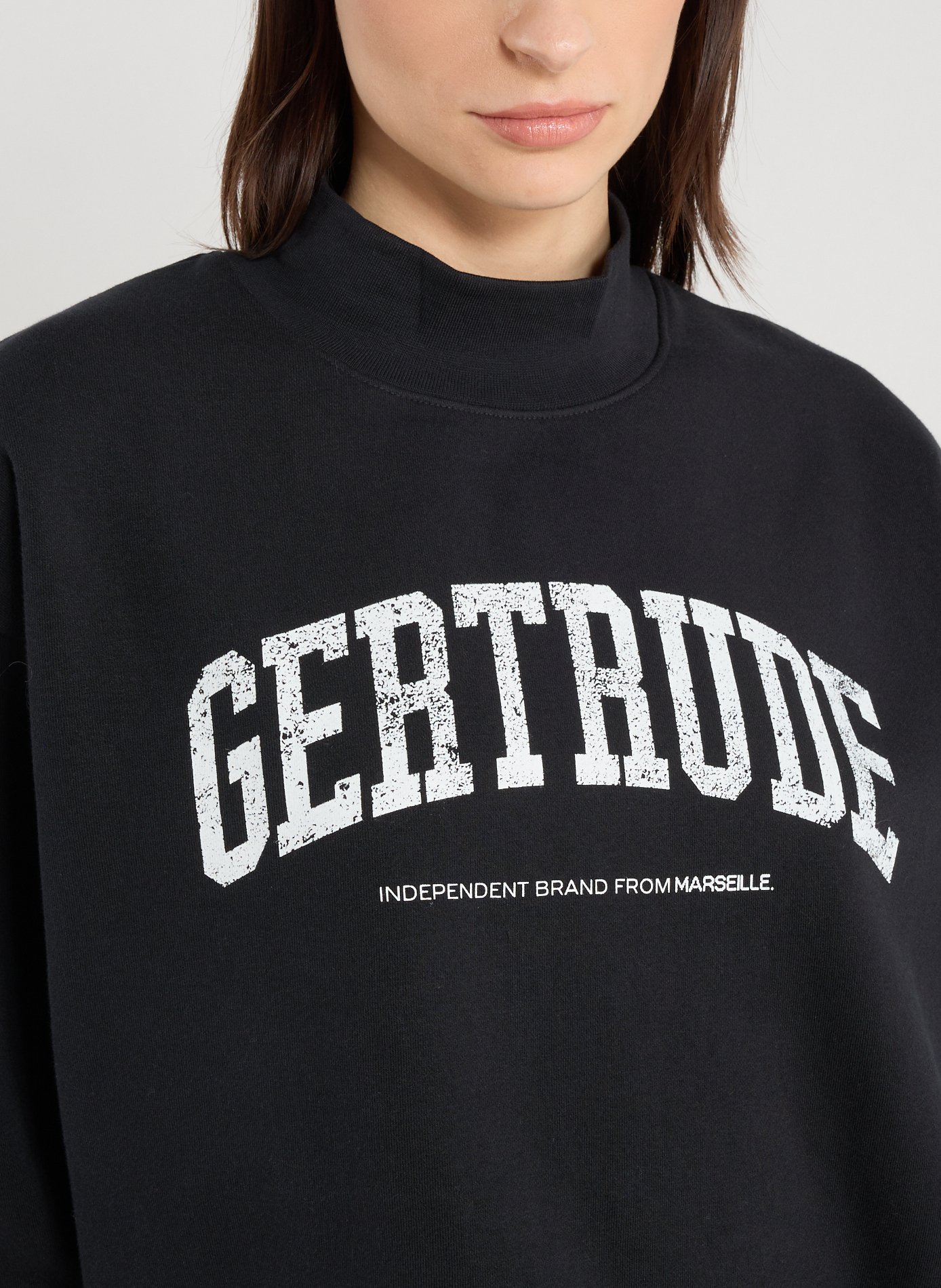 Solid blend cotton sweater GERTRUDE ET GASTON Black