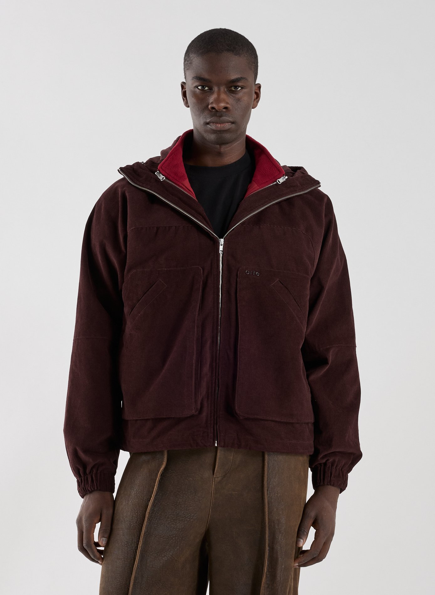 Oversized ribbed velvet jacket in a cotton blend ARTE ANTWERP Red