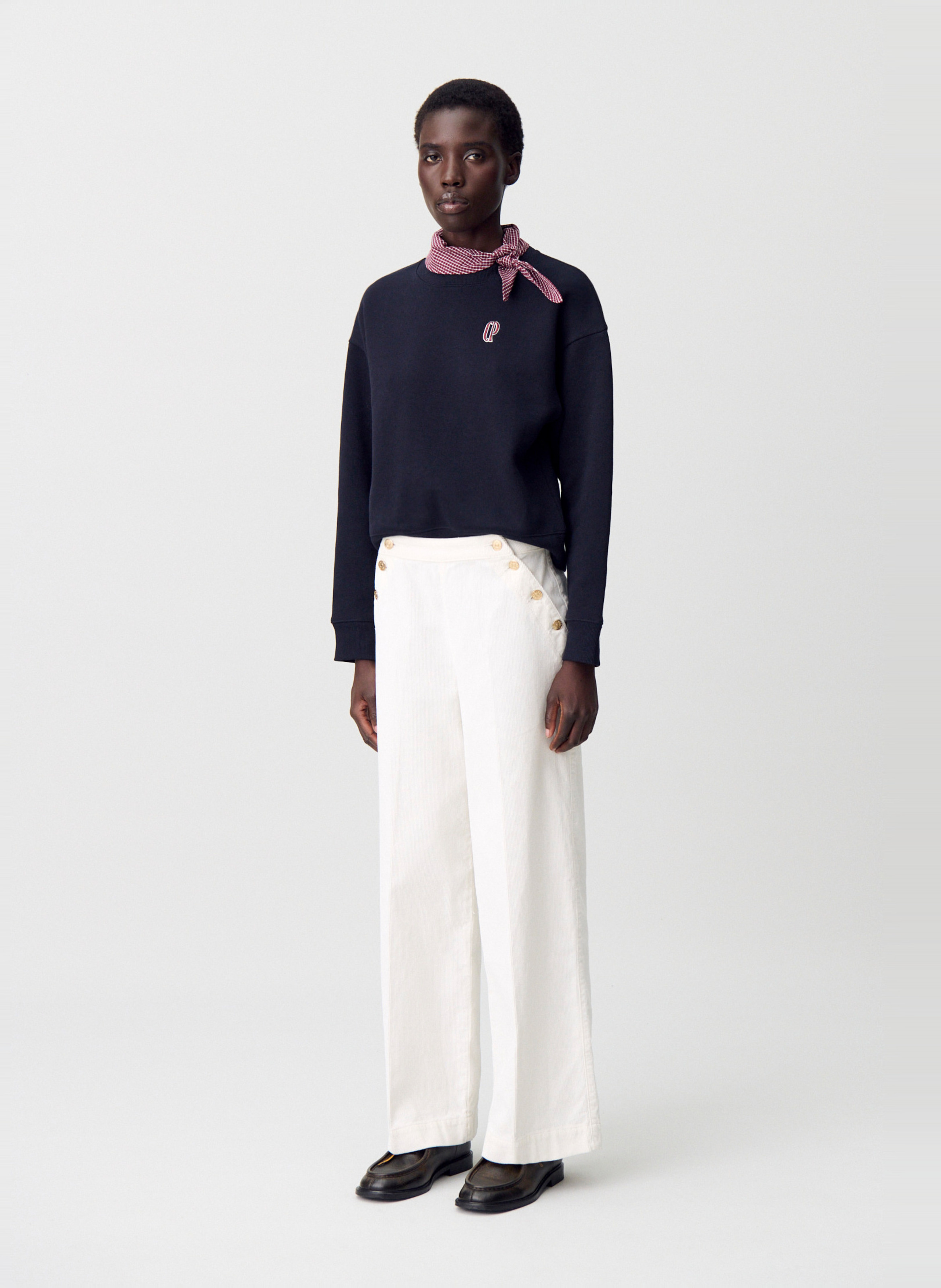 Pantalon à pont en coton côtelé jeanpascal CLAUDIE PIERLOT Beige