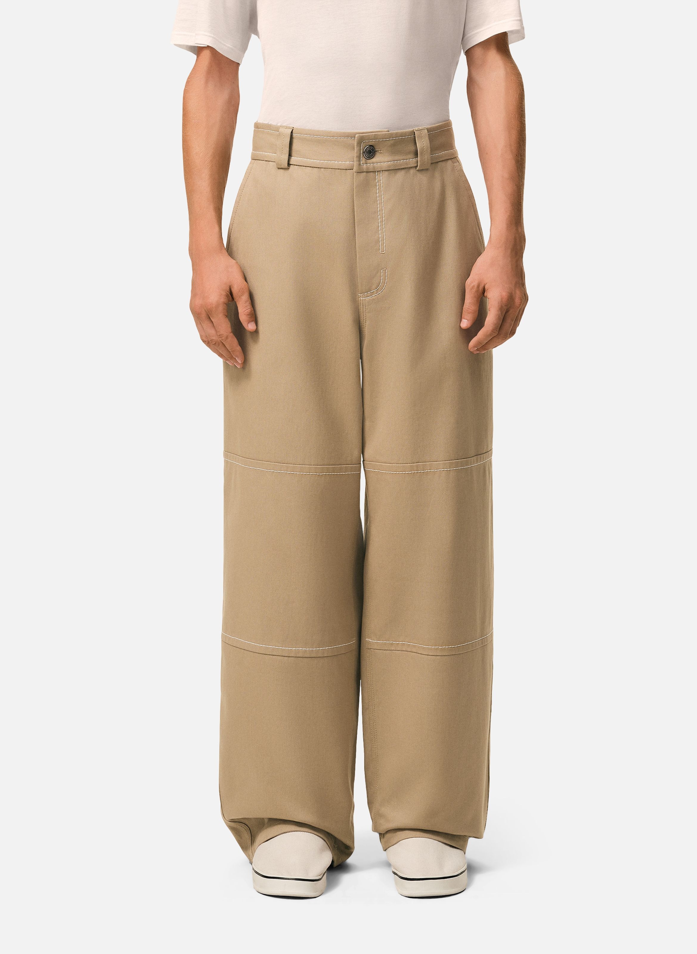 Pantalon worker en coton AMI PARIS Beige