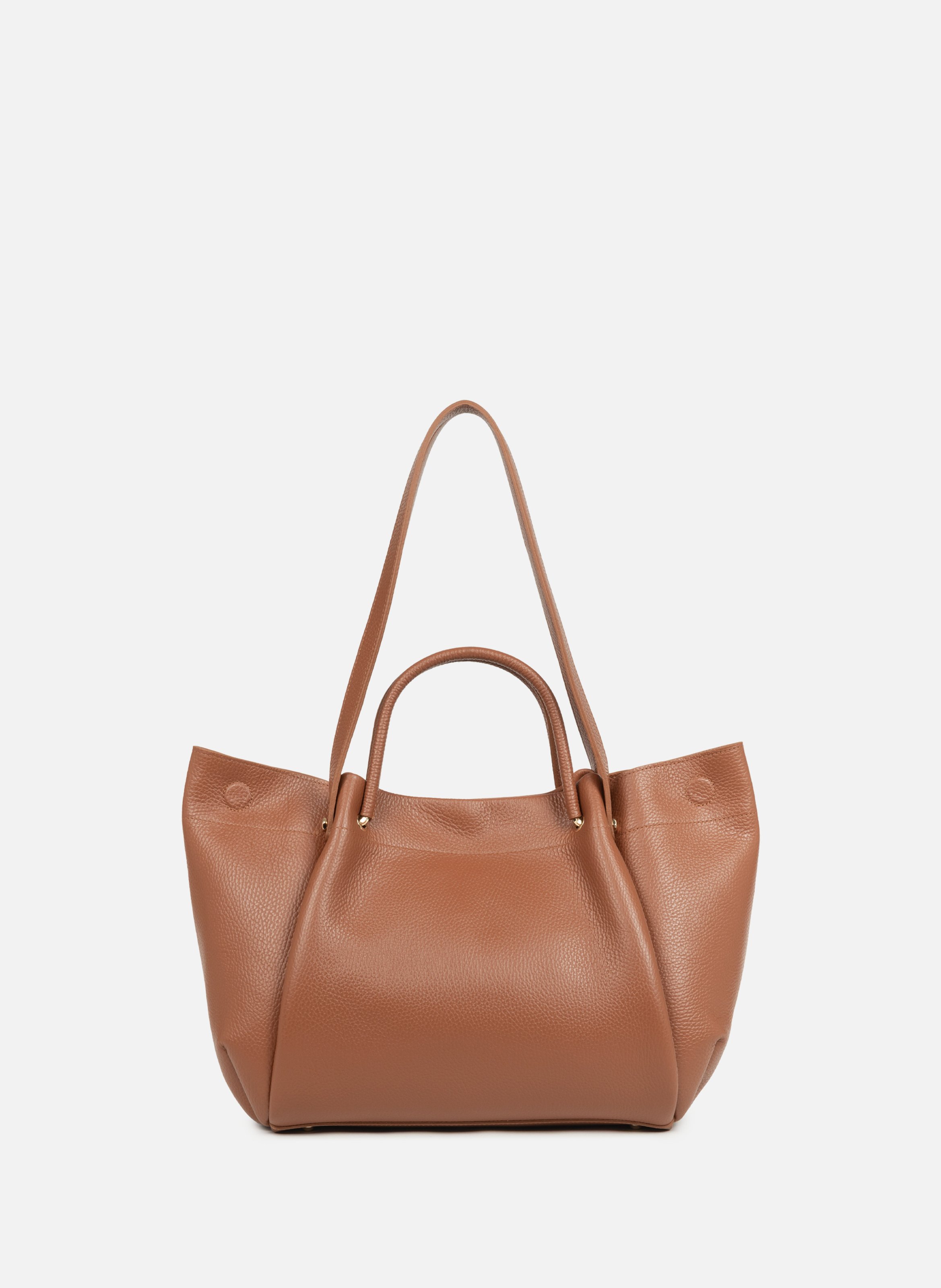 Très grand sac cabas épaule - foulonné double louisa LANCASTER Marron