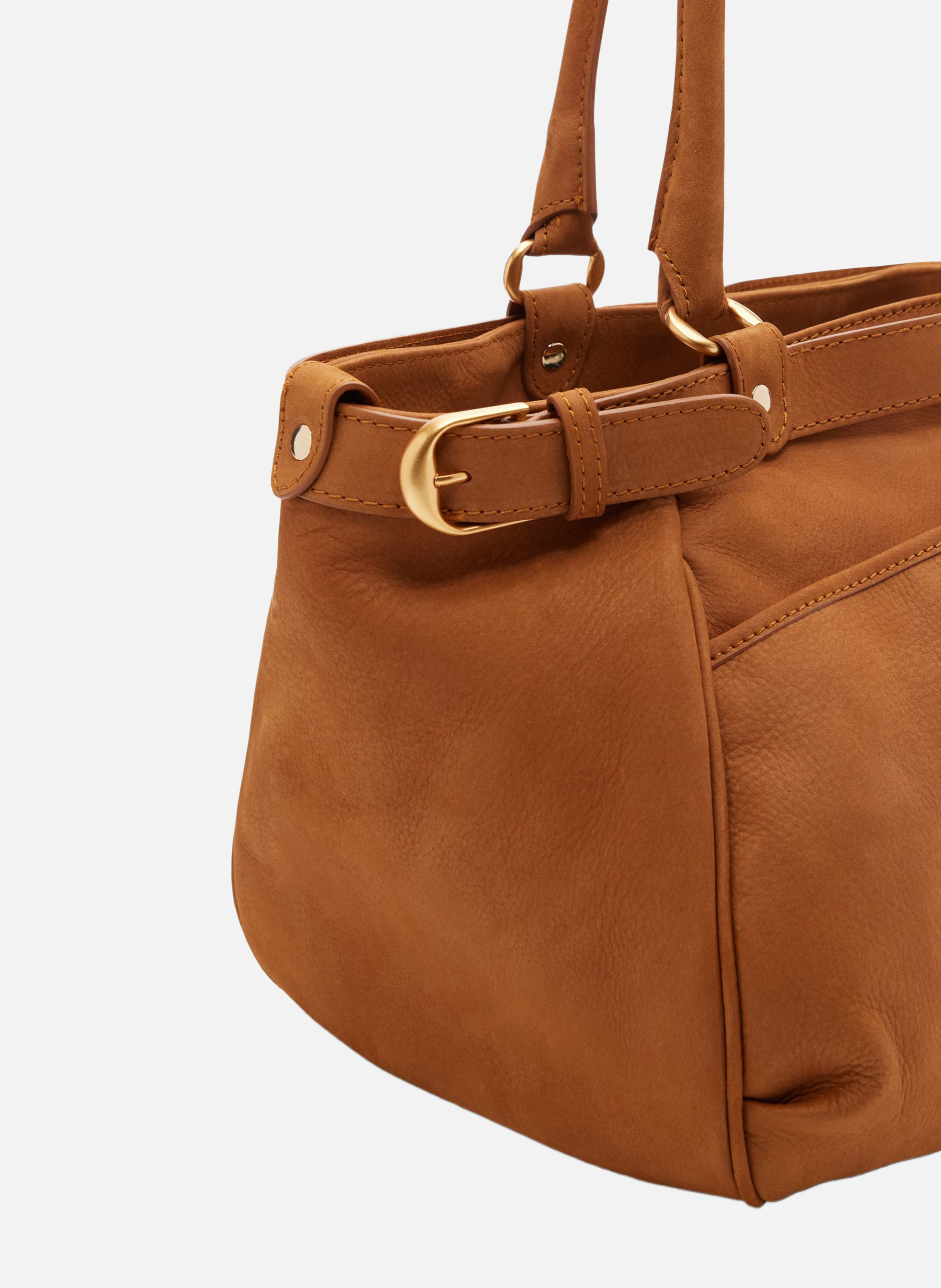 Grand sac lune en cuir VANESSA BRUNO Marron