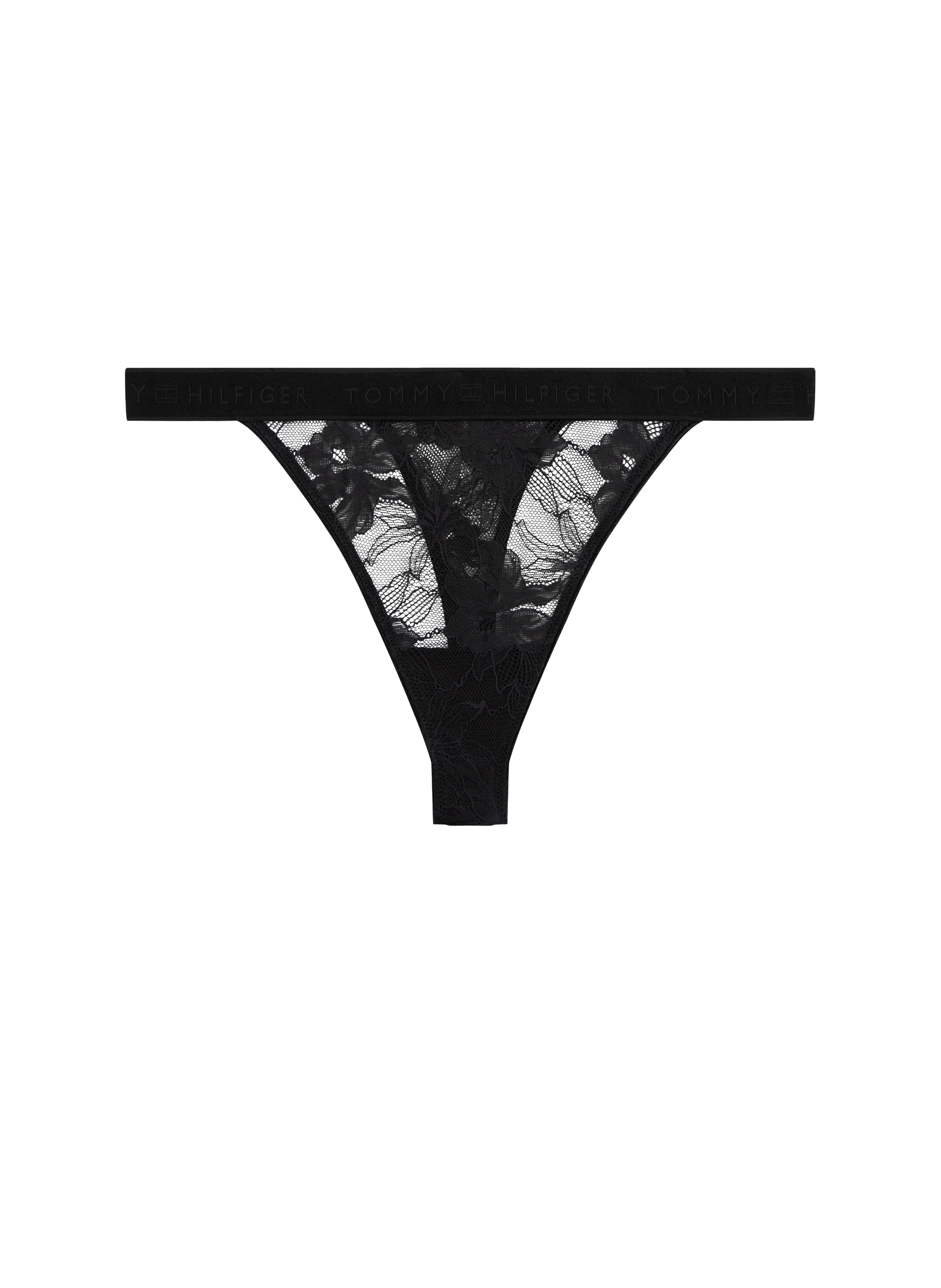 String transparent en dentelle TOMMY HILFIGER Noir