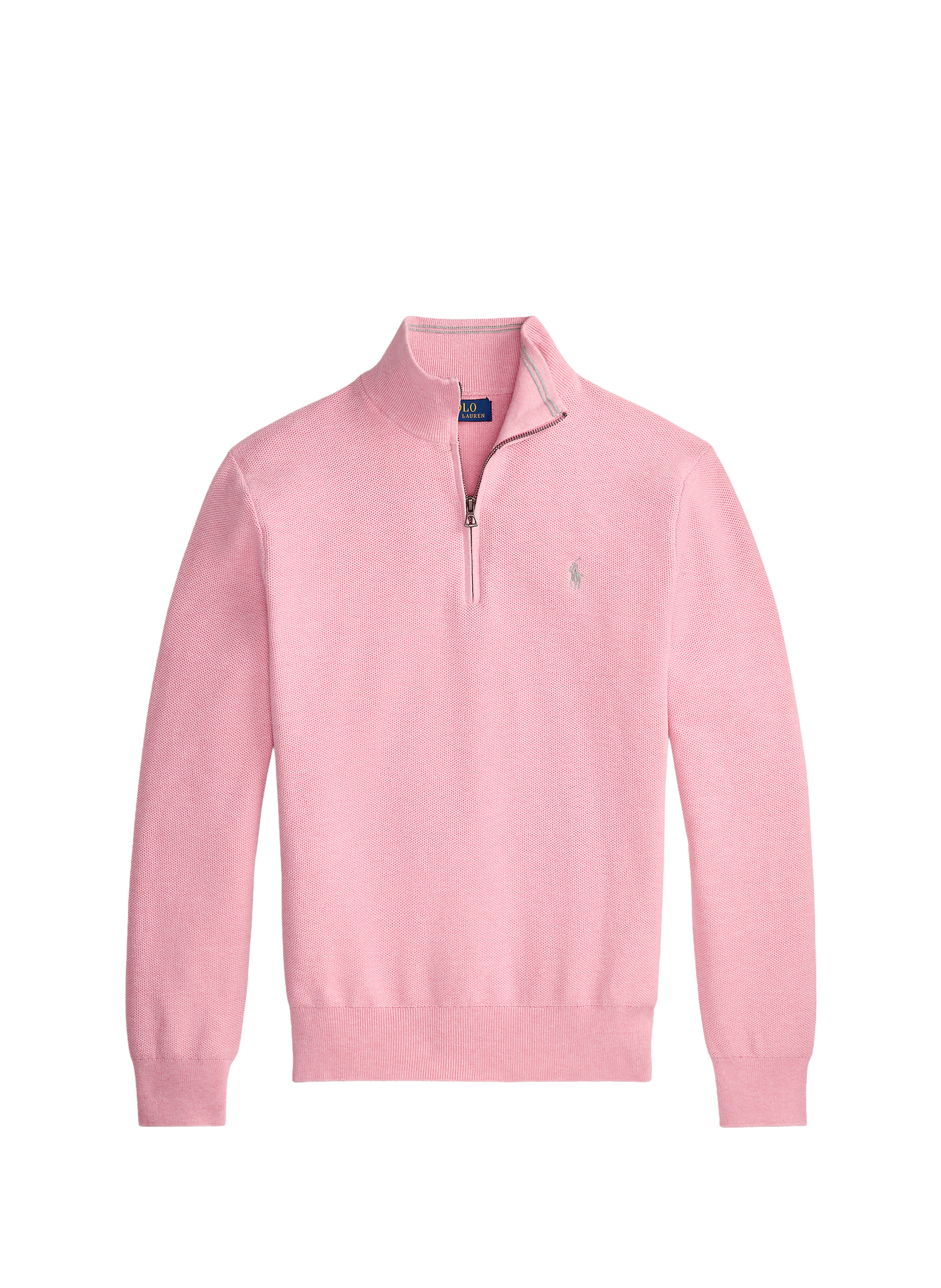 Cotton high-neck jumper  Carnation pink heather