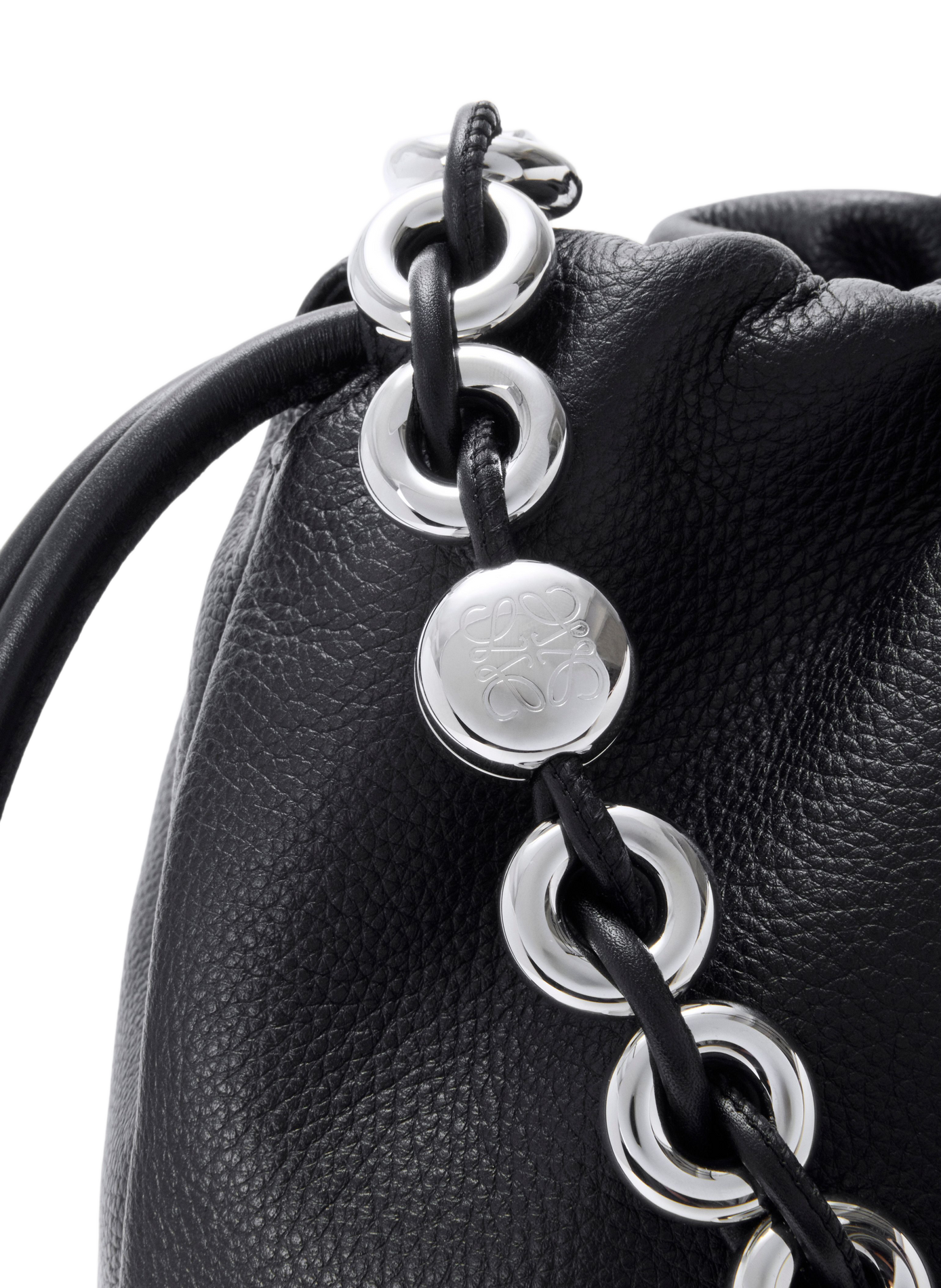 Große Flamenco Handtasche aus genarbtem Kalbsleder LOEWE Schwarz